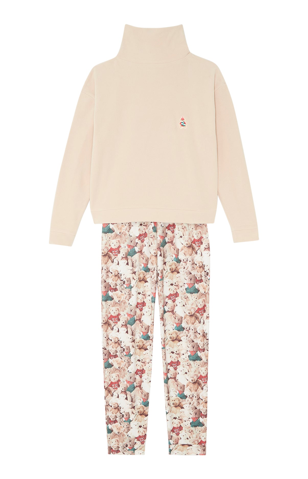 Pyjama long Femme Teddy Beige et Marron 3