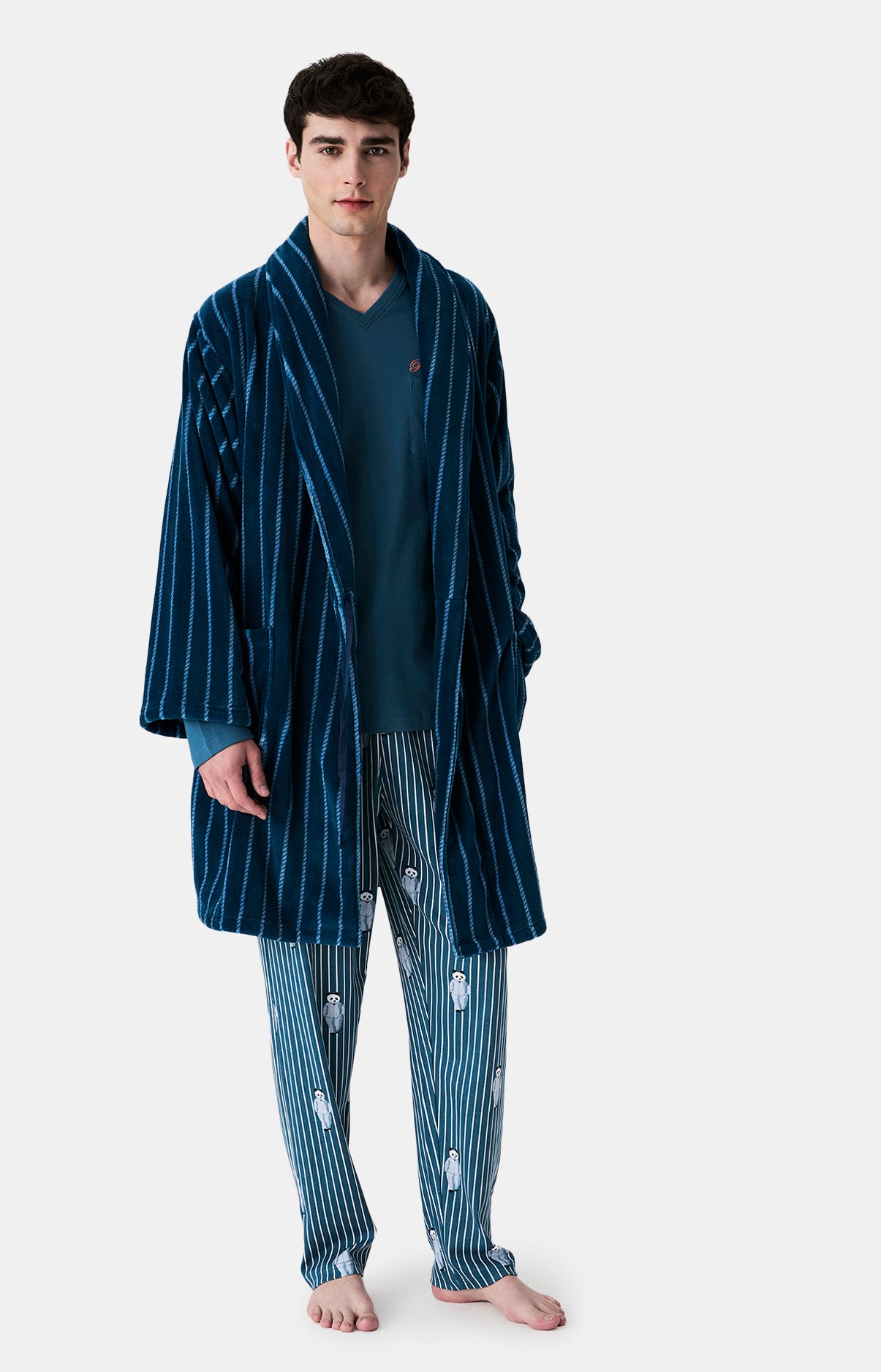 Robes de Chambre, Peignoirs & Vestes Homme Pandastique PETROLE 4