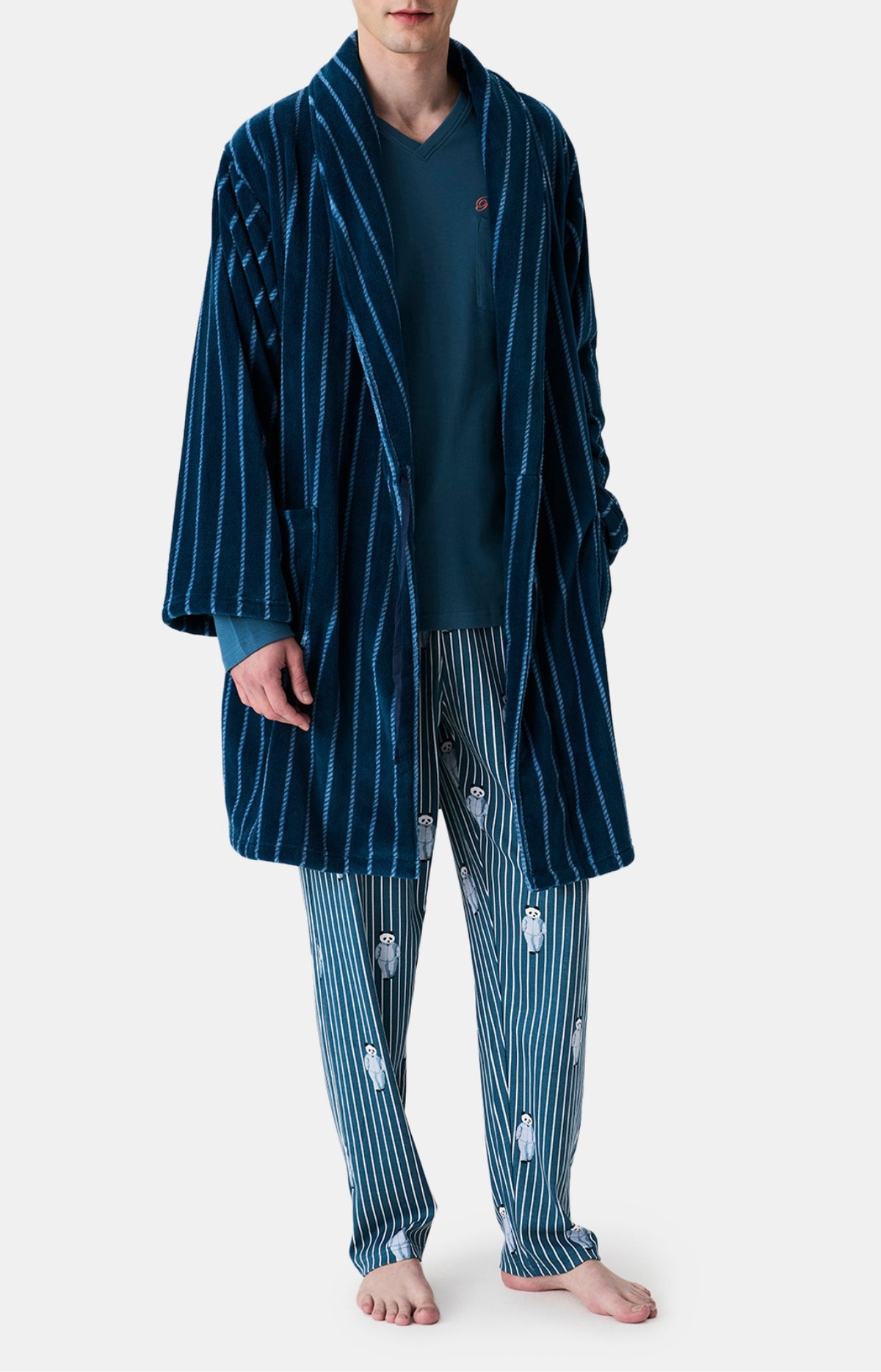 Robes de Chambre, Peignoirs & Vestes Homme Pandastique PETROLE 4
