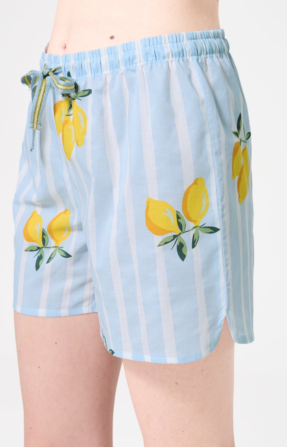 Pyjama Femme Lemon chérie Manches courtes Imprimé citrons jaunes et verts 4