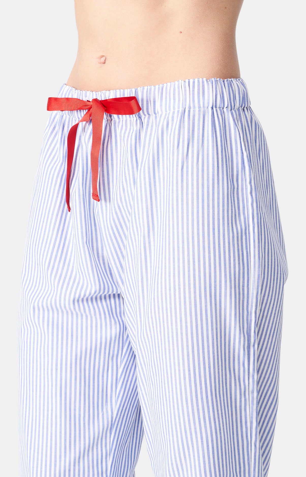 Pyjama long boutonné Femme rayures Tradi Bleu 6
