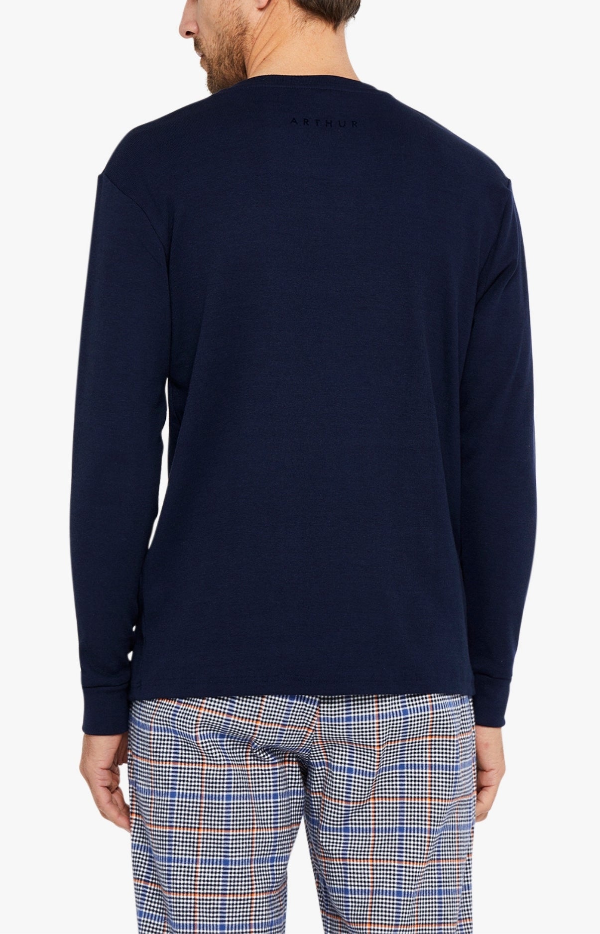 Tee-shirt Homme manches longues Coton Marine 10