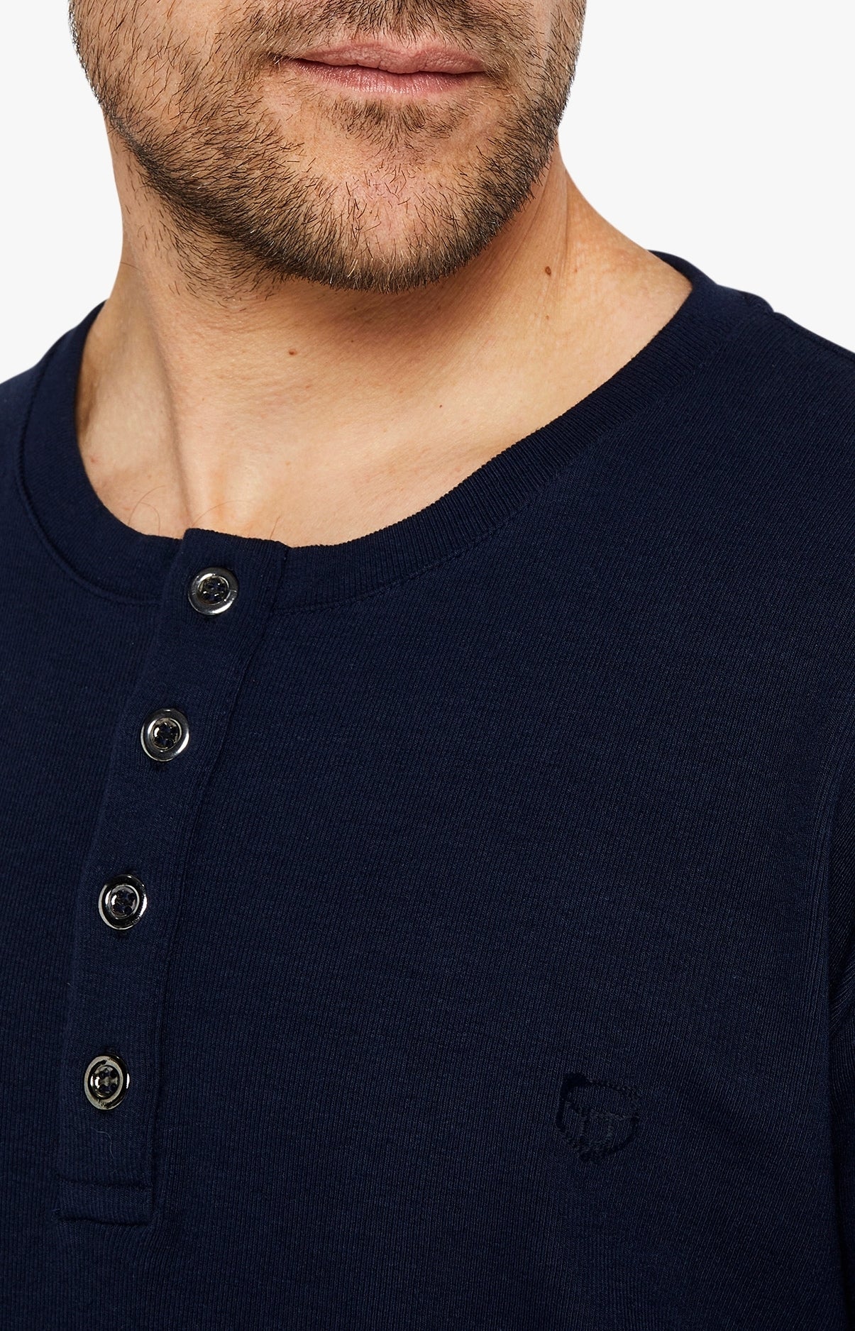 Tee-shirt Homme manches longues Coton Marine 11