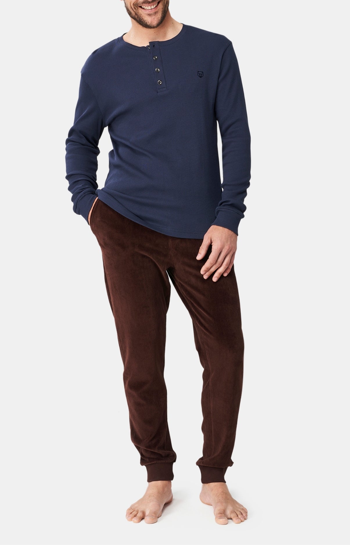 Tee-shirt homme manches longues Bleu 7