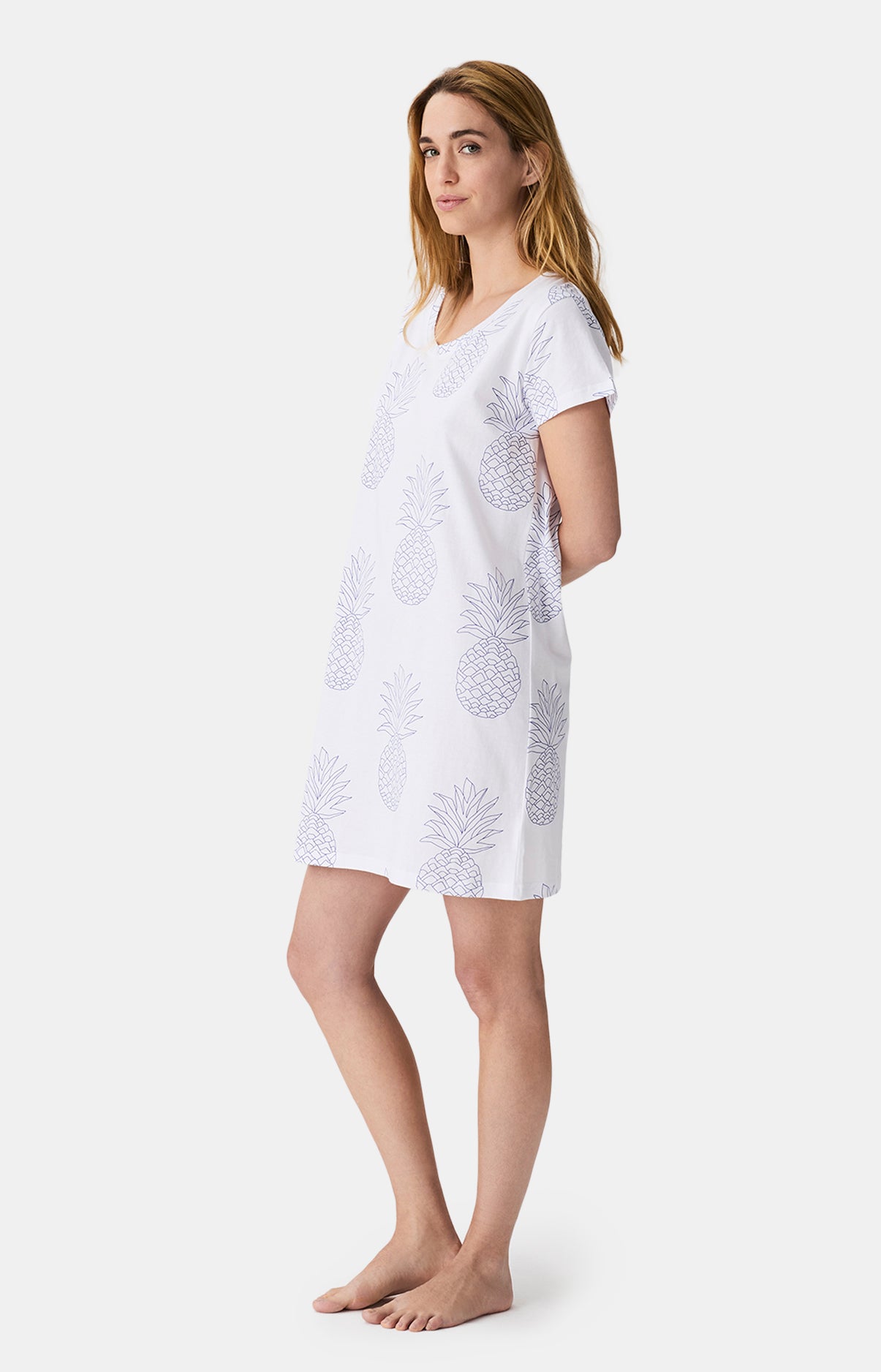 Chemise de nuit Ananas Blanche Femme 2
