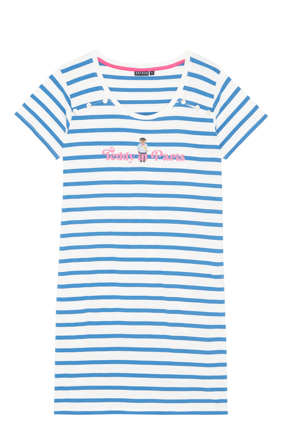 Chemise de nuit Femme Teddy In Paris Blanc et Ivoire 3