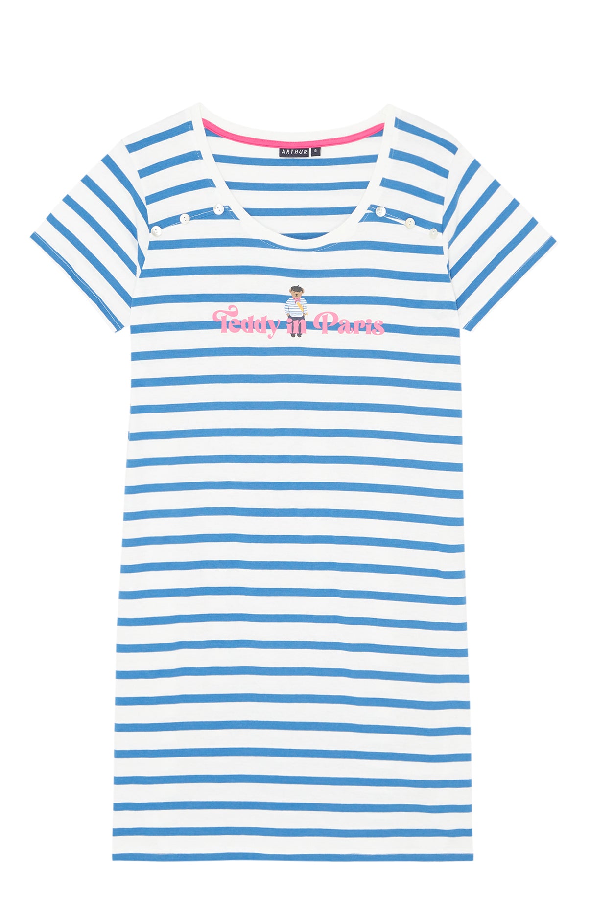 Chemise de nuit Femme Teddy In Paris Blanc et Ivoire 3