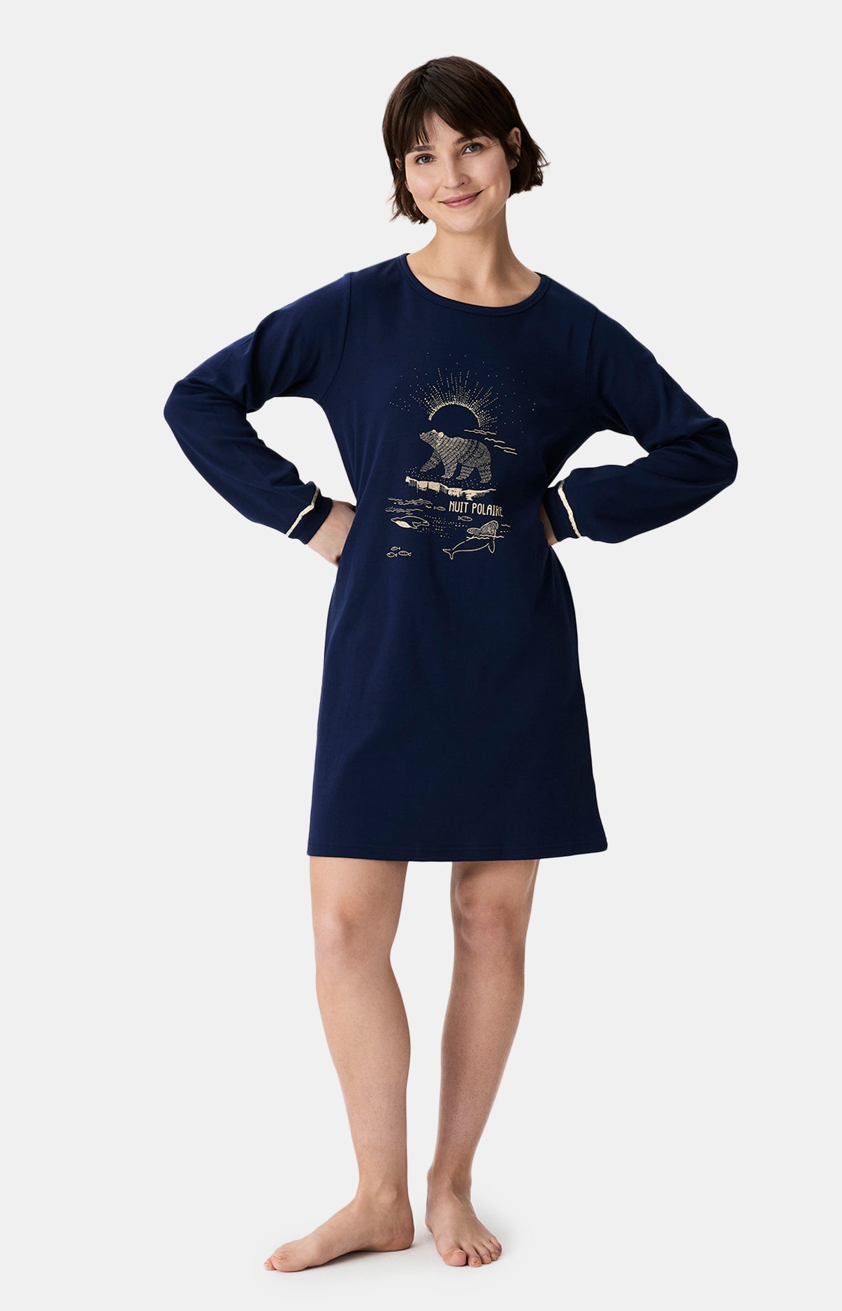 Chemises de nuit Femme Nuit Polaire MARINE 4