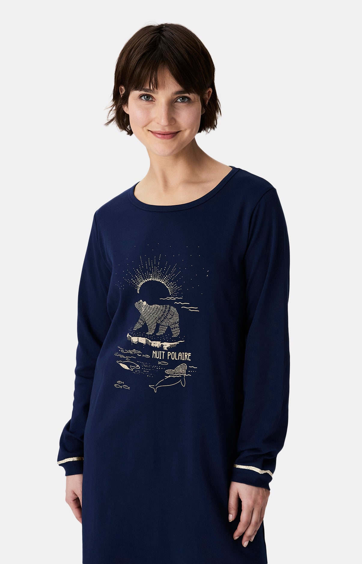 Chemises de nuit Femme Nuit Polaire MARINE 2