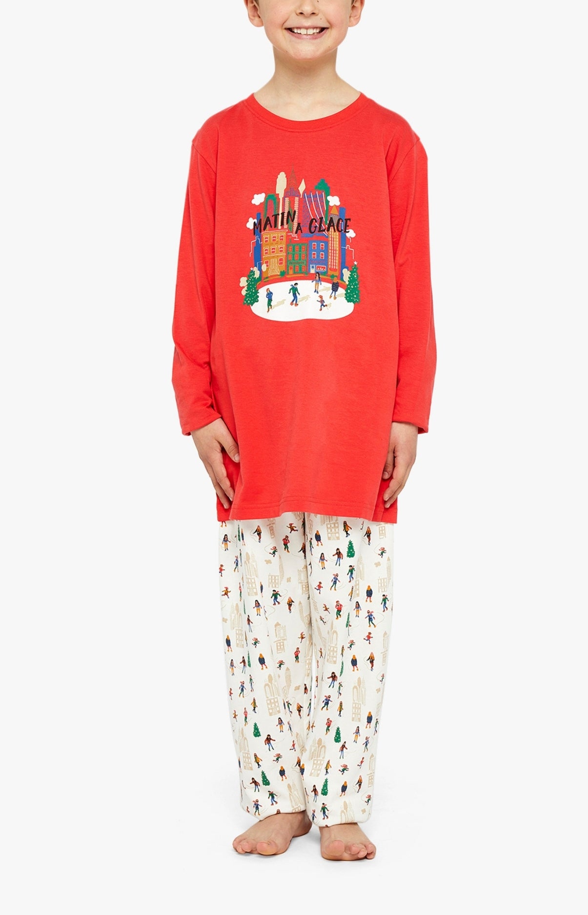 Pyjama long Enfant Matin à glace Blanc et Ivoire 1