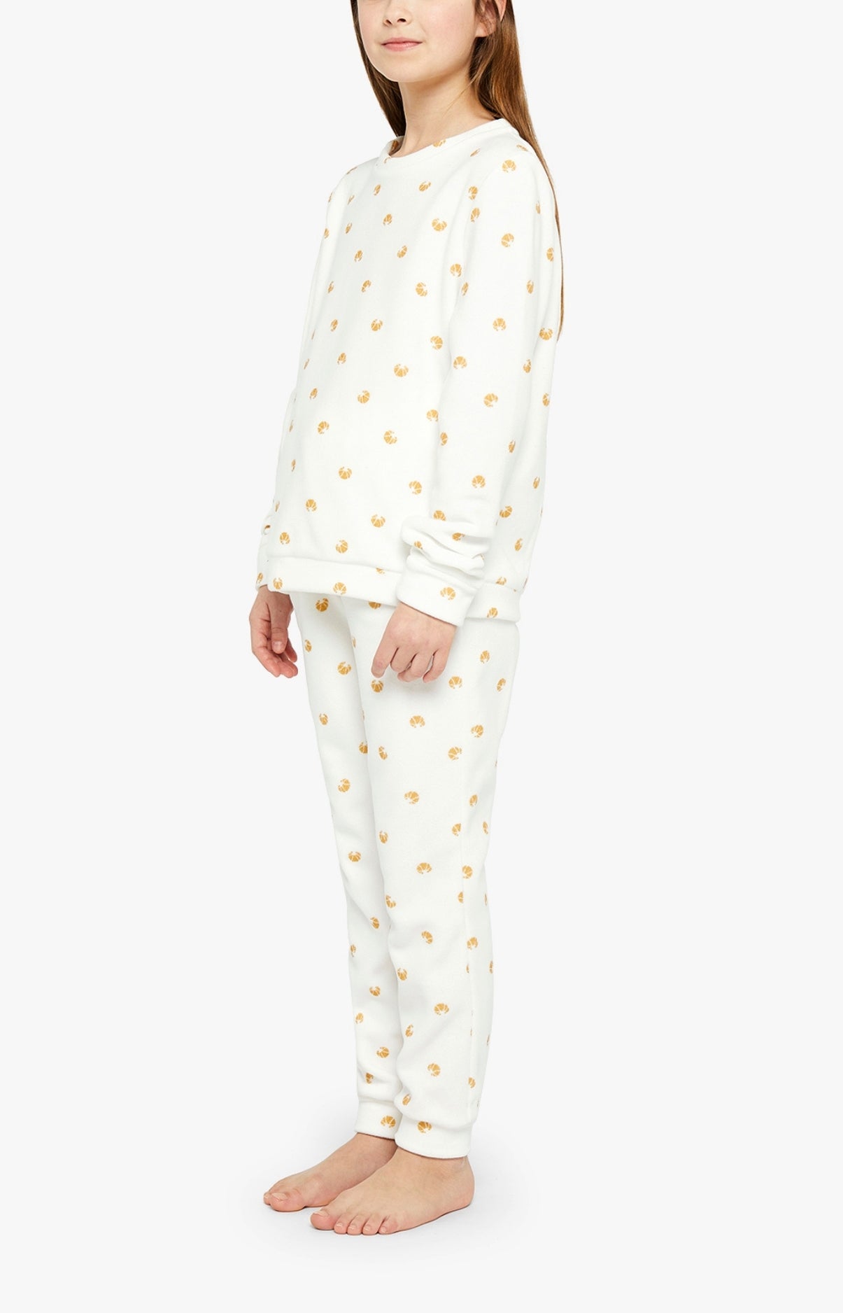 Pyjama long Enfant Polaire Croissant Blanc et Ivoire 2