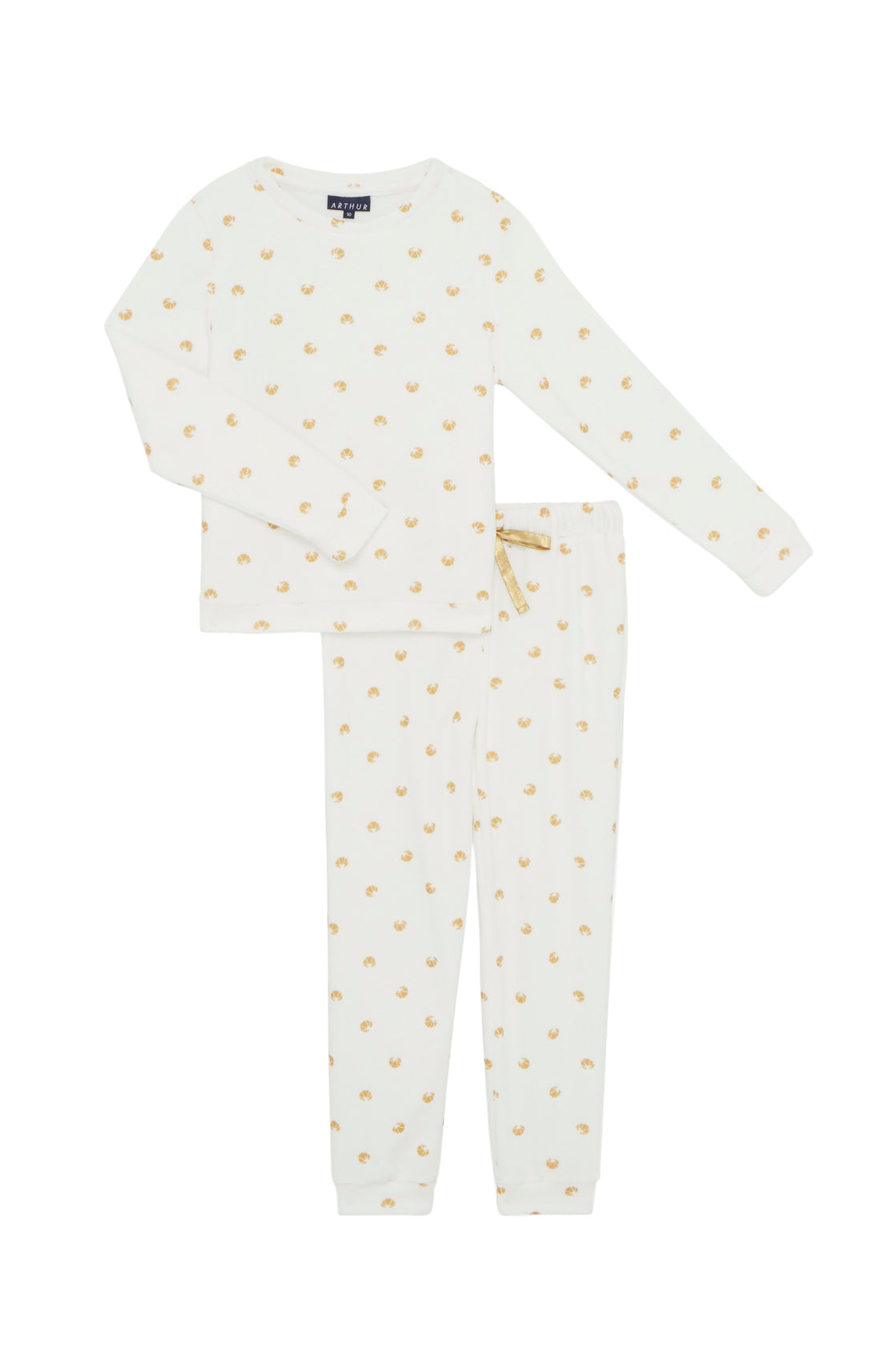 Pyjama long Enfant Polaire Croissant Blanc et Ivoire 3