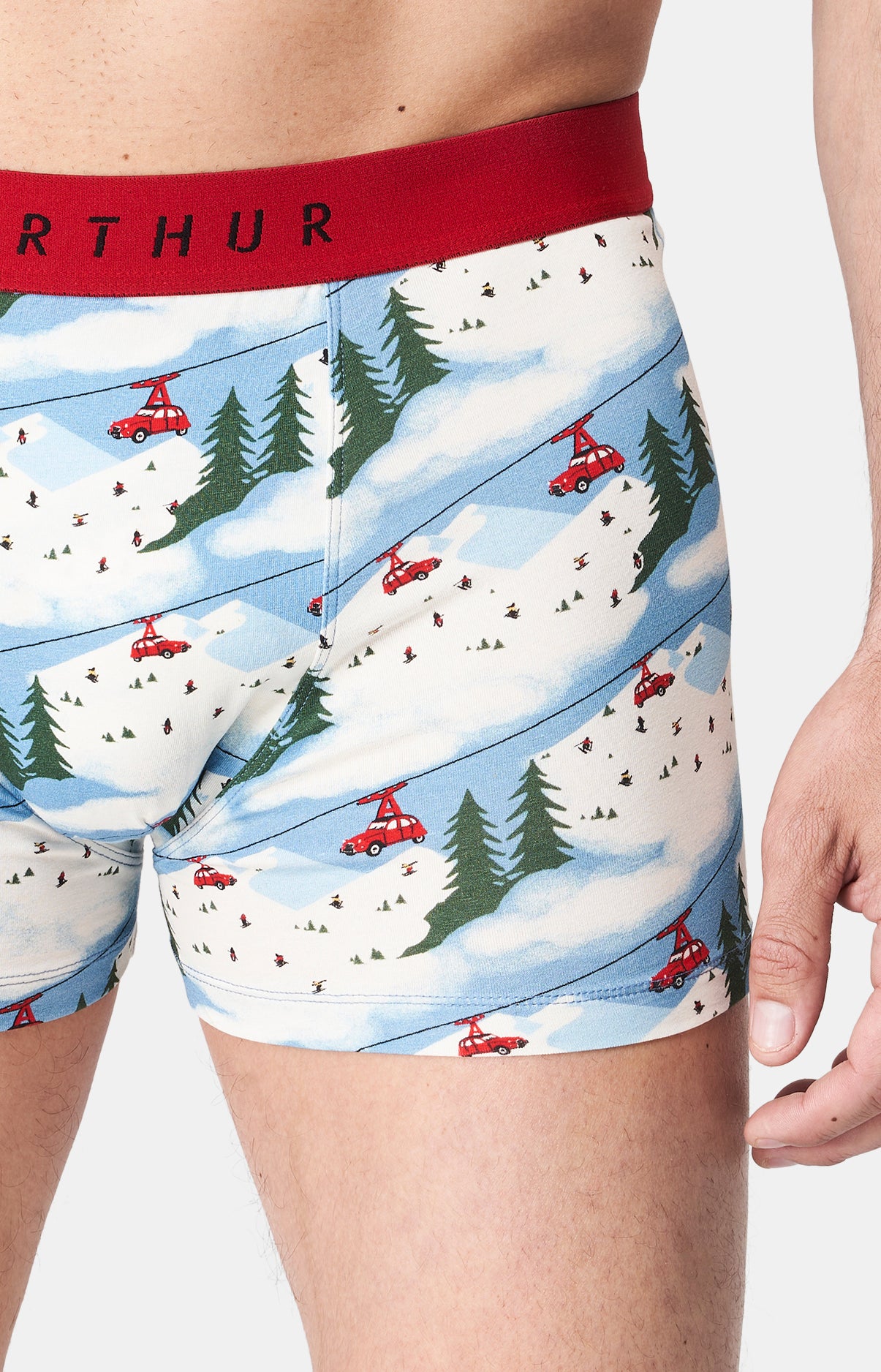Boxer Homme 2CV des Homme montagnes Blanc et Ivoire 2