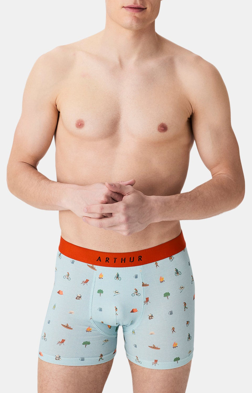 Boxer Homme Camping Bleu 3