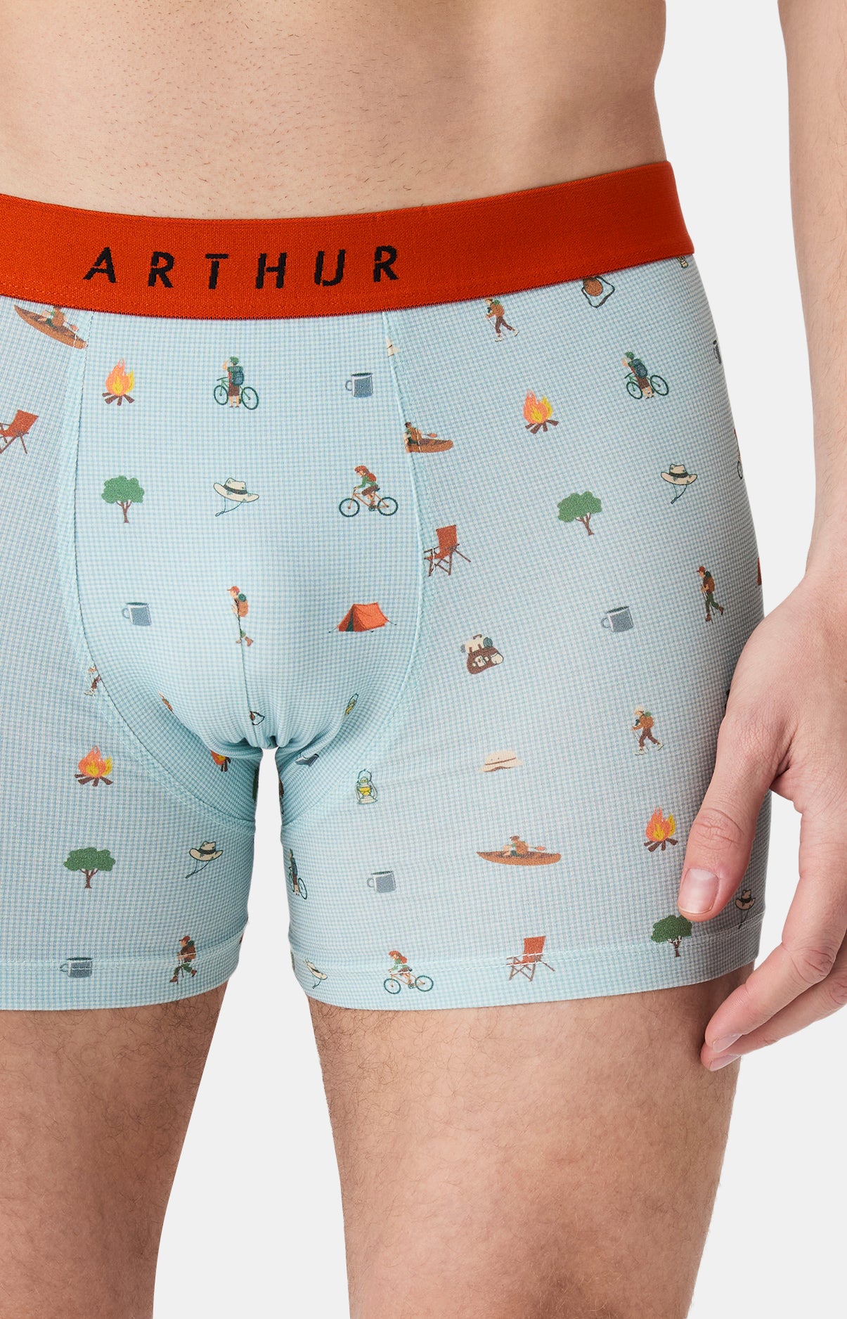 Boxer Homme Camping Bleu 1