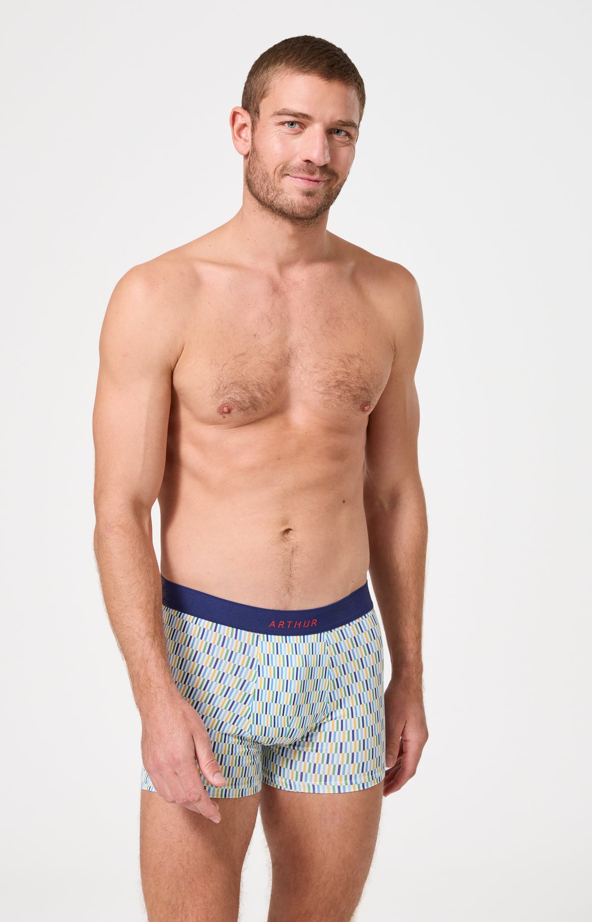 Boxer homme Décalé Imprimé rayures géométriques multicolores 4