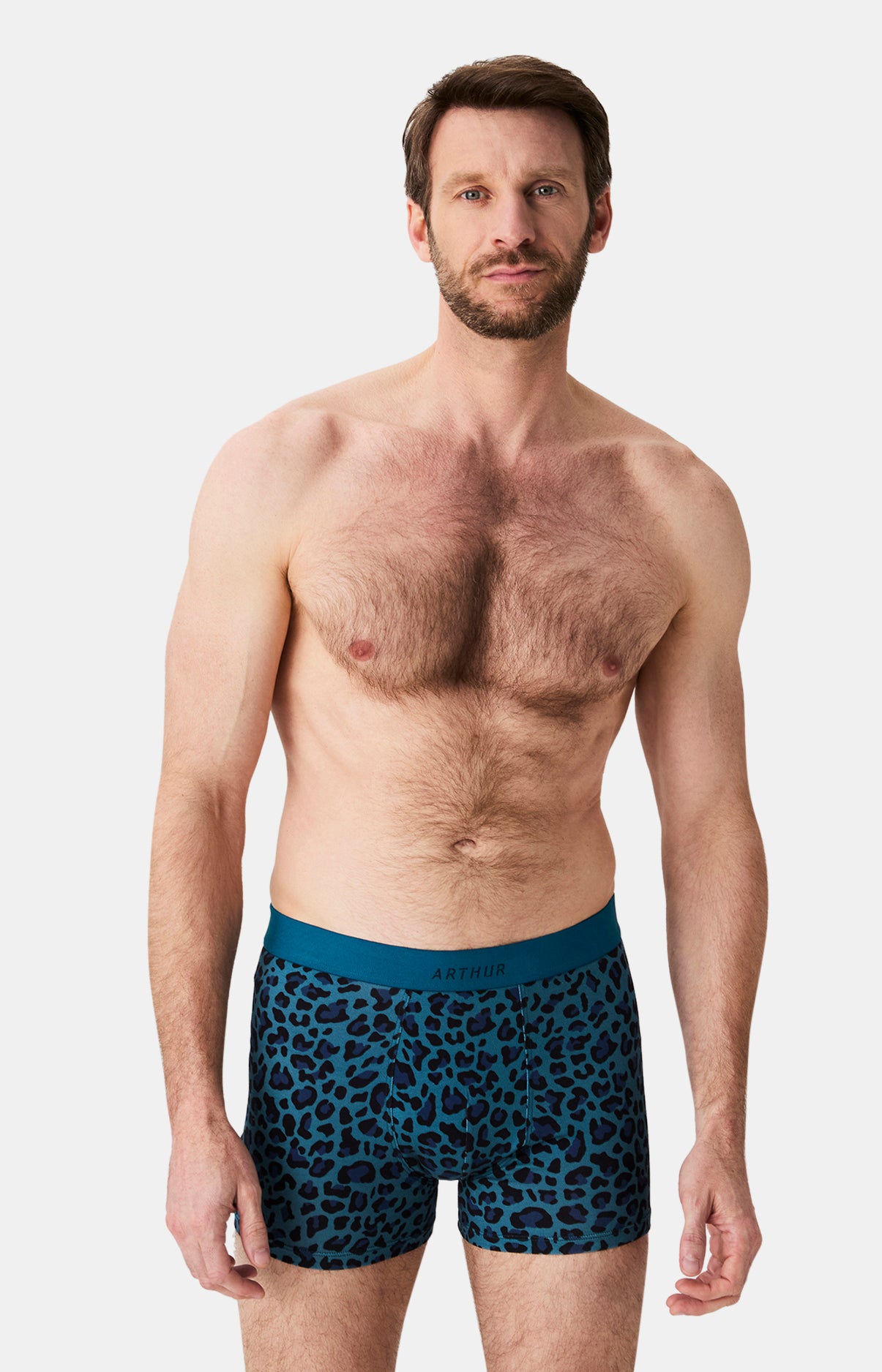 Boxers homme Léopard PETROLE 1