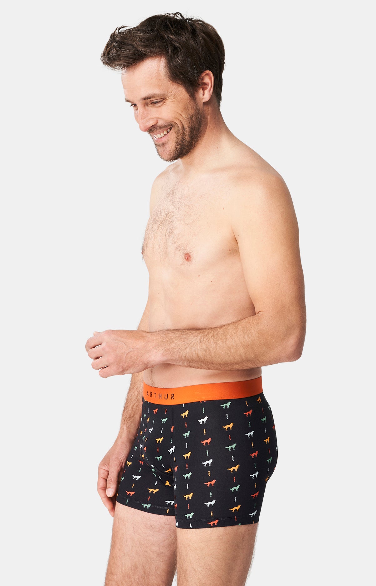 Boxer Homme Jeune loup Homme Noir 8