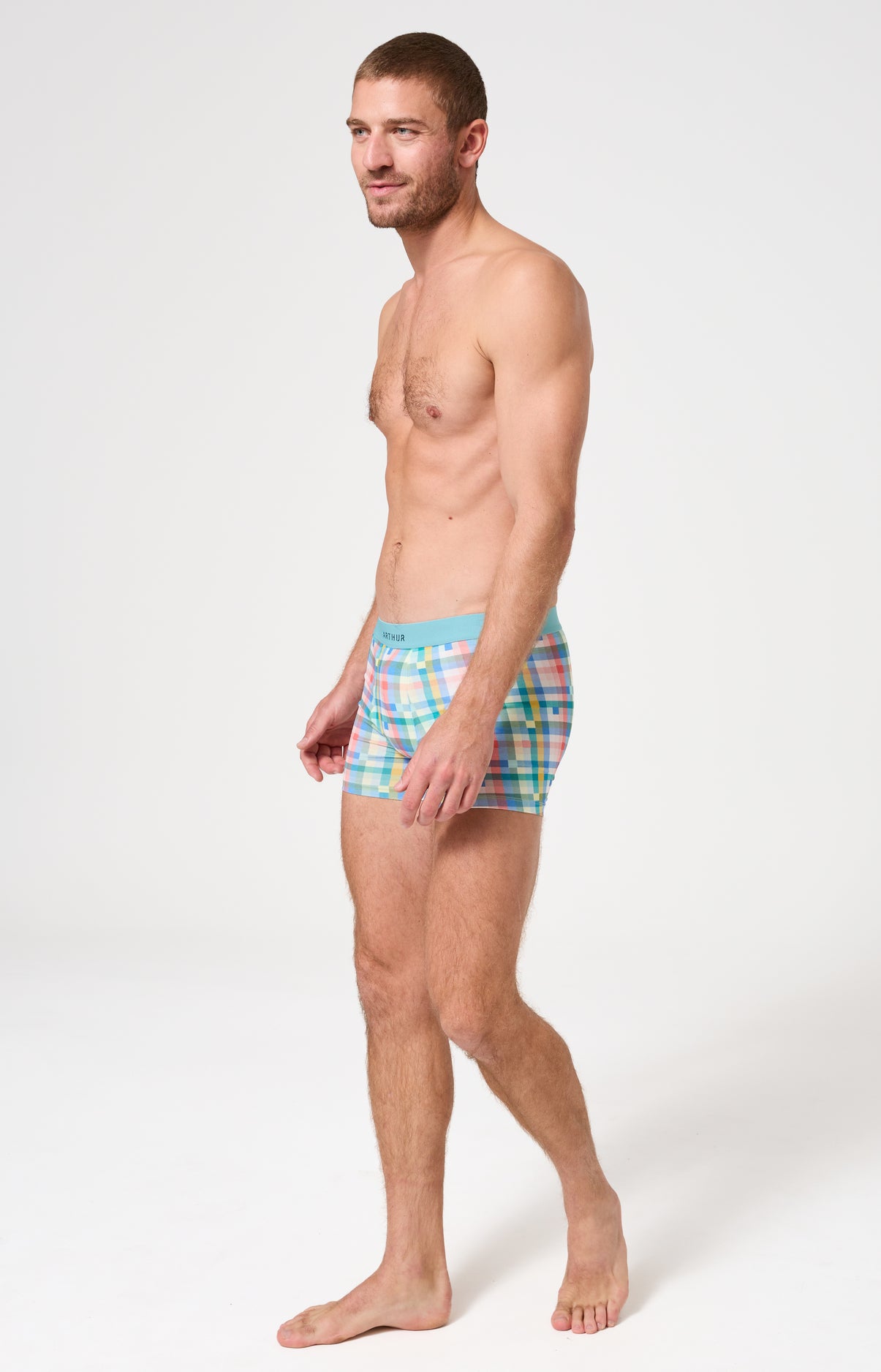 Boxer homme Mosaïque Imprimé carreaux multicolores 5