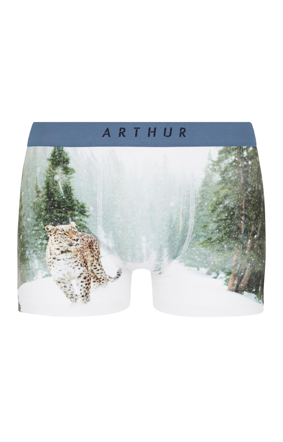 Boxer Homme Panthère des Neiges Blanc et Ivoire 3