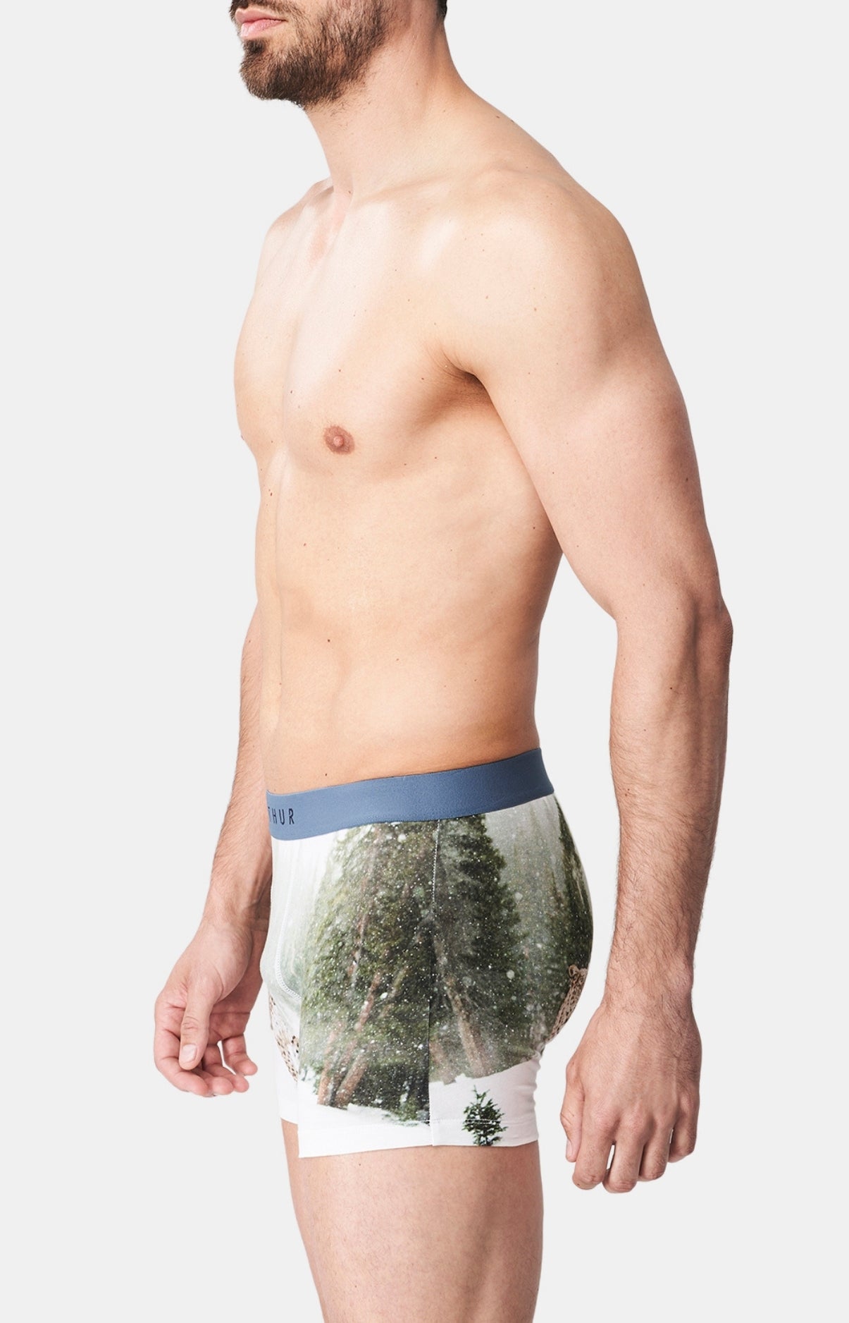 Boxer Homme Panthère des Neiges Blanc et Ivoire 4