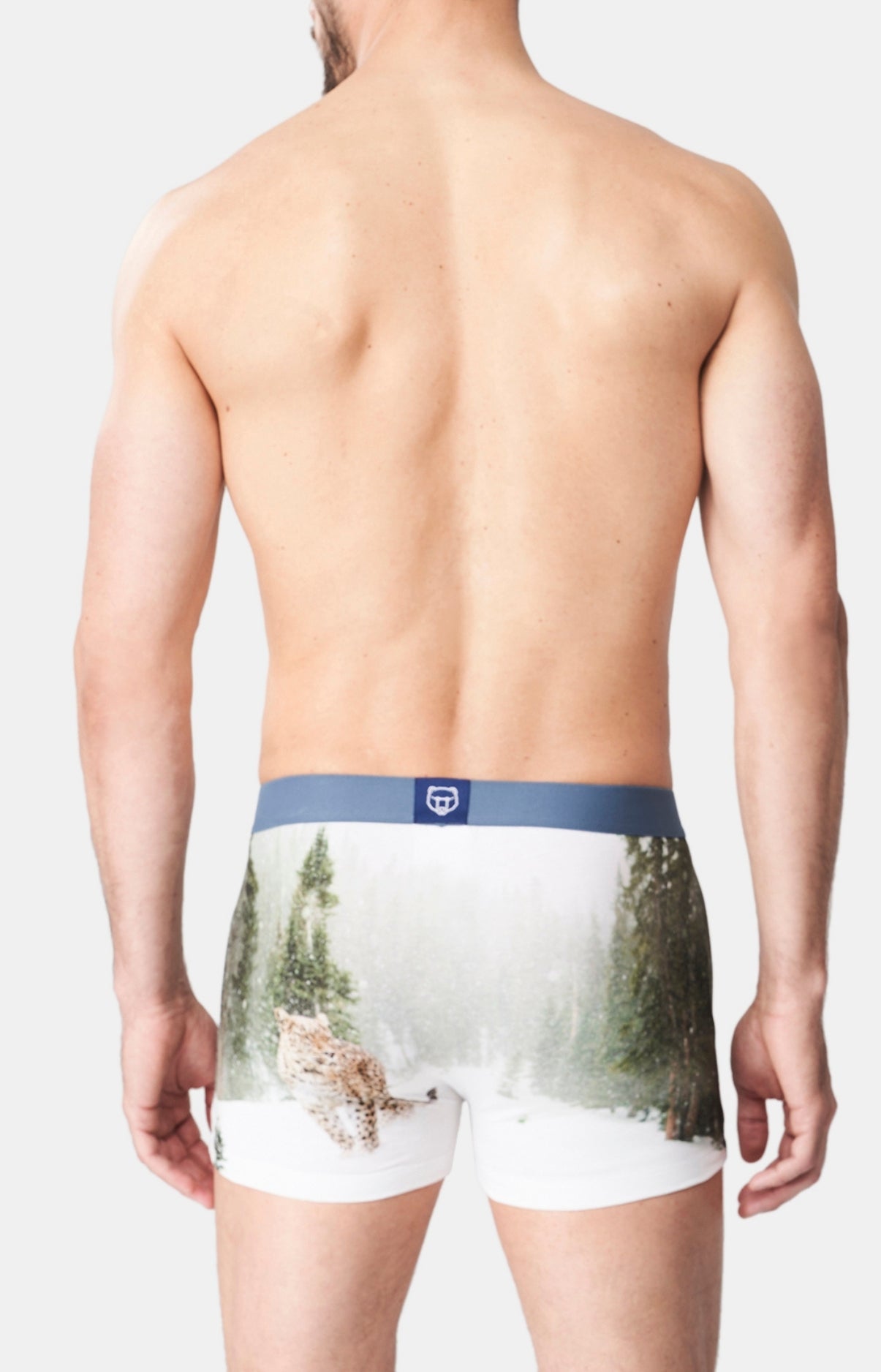 Boxer Homme Panthère des Neiges Blanc et Ivoire 5