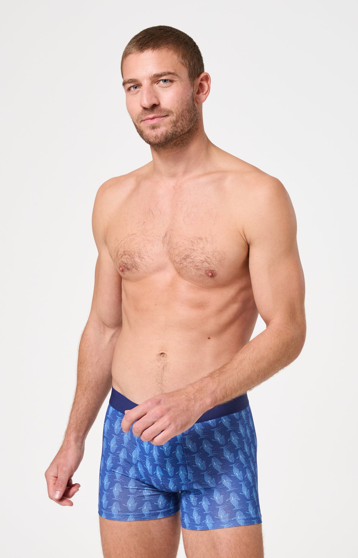 Boxer homme Pacifique Imprimé banc de baleines bleues 4