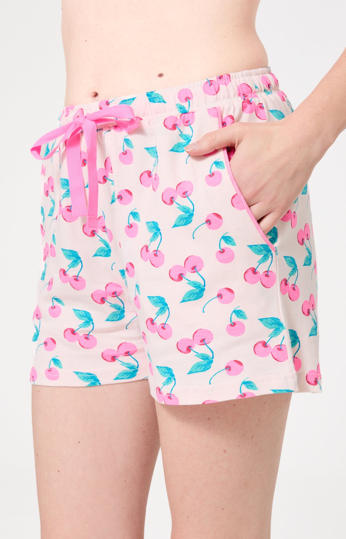 Bas Femme Amarena Imprimé cerise rose et verte 4