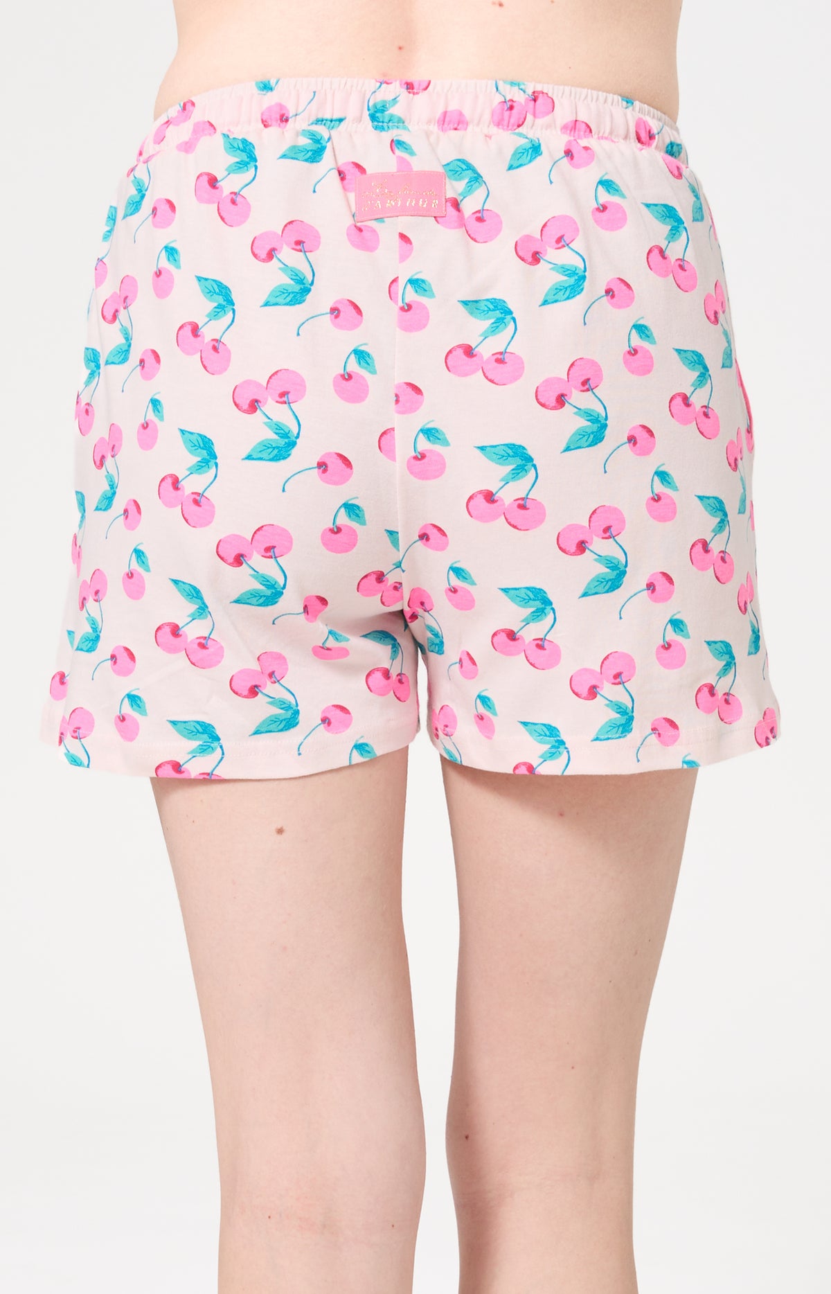 Bas Femme Amarena Imprimé cerise rose et verte 5