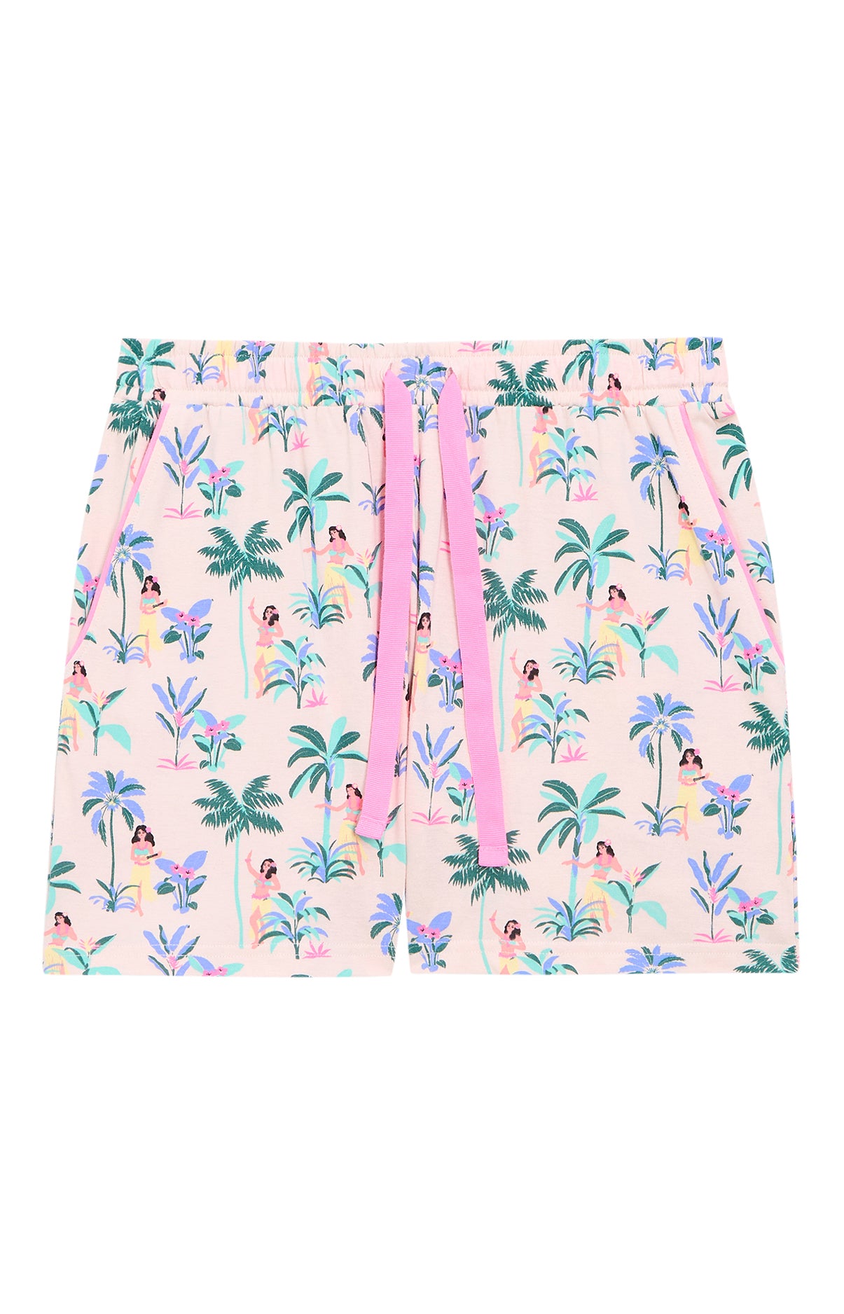 Short Femme Vahiné Rose et Multicolore 3