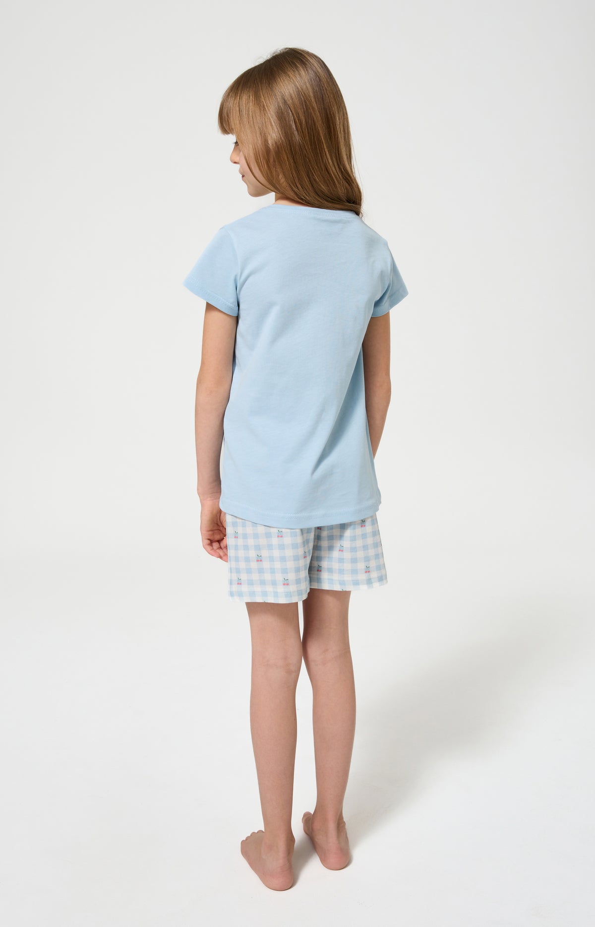 Pyjama Enfant Cherry Manches courtes Imprimé cerises roses et vertes 5