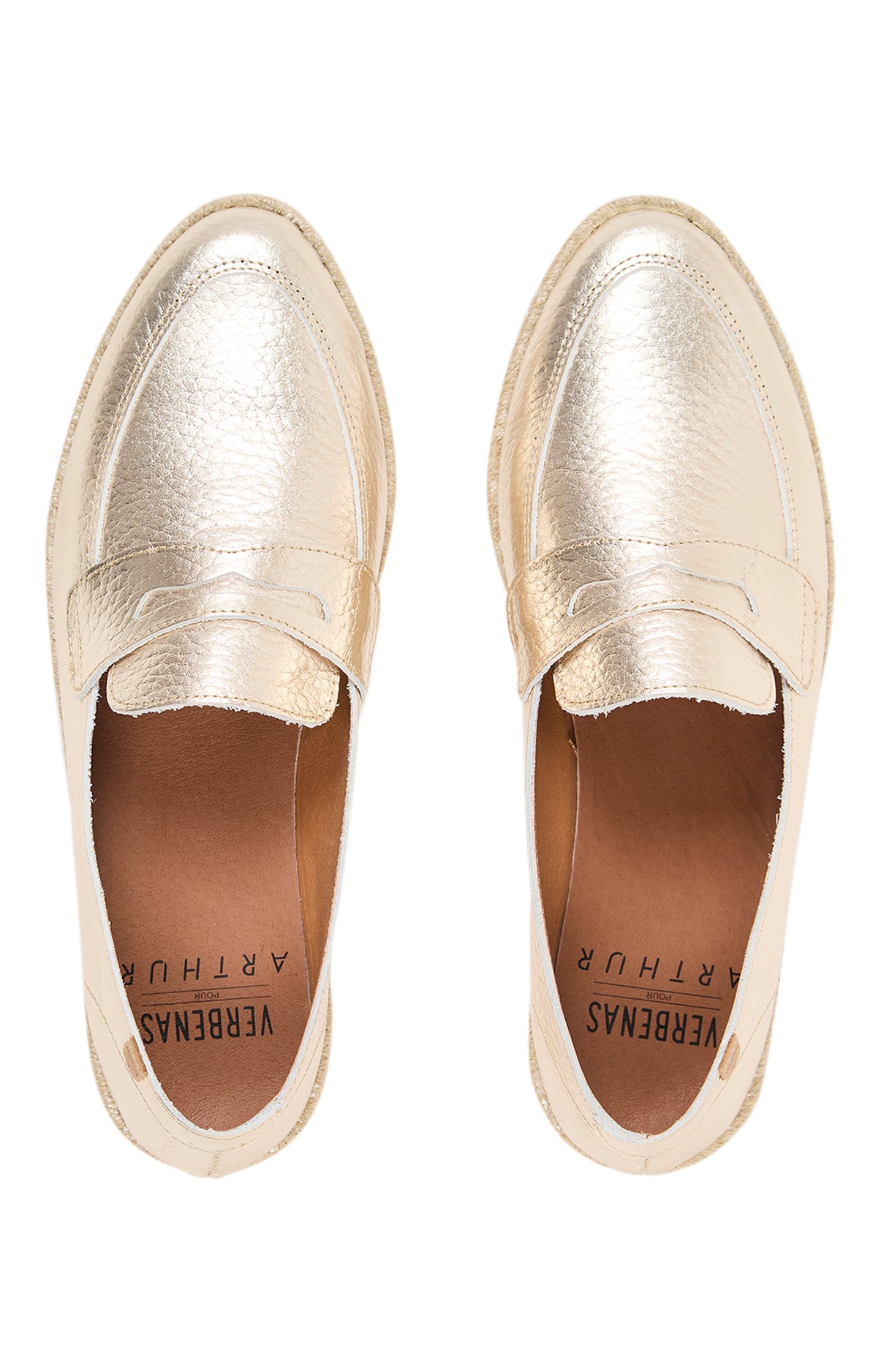 Chaussures mocassin doré femme 2