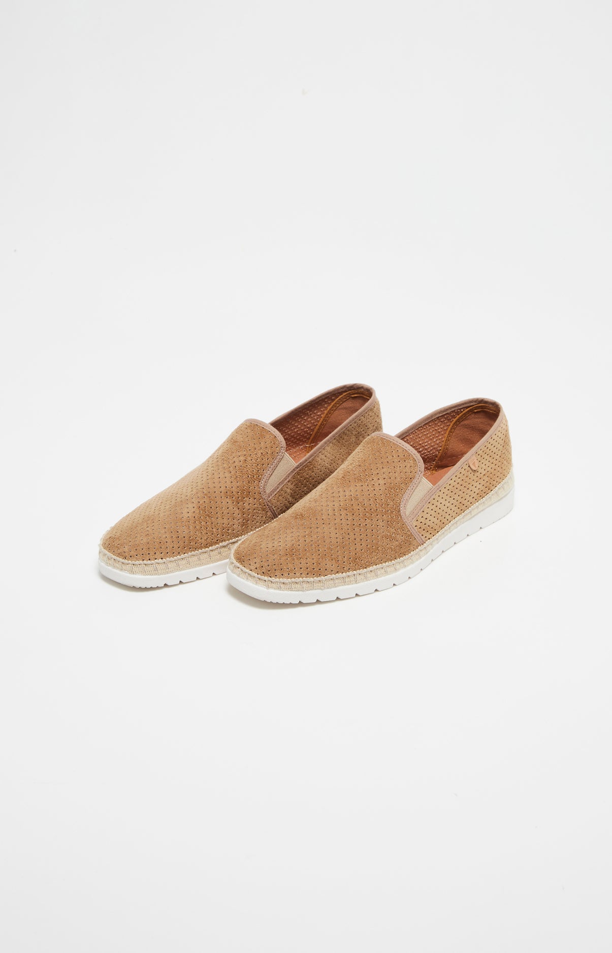 Espadrilles Homme Cuir Beige et Marron 1