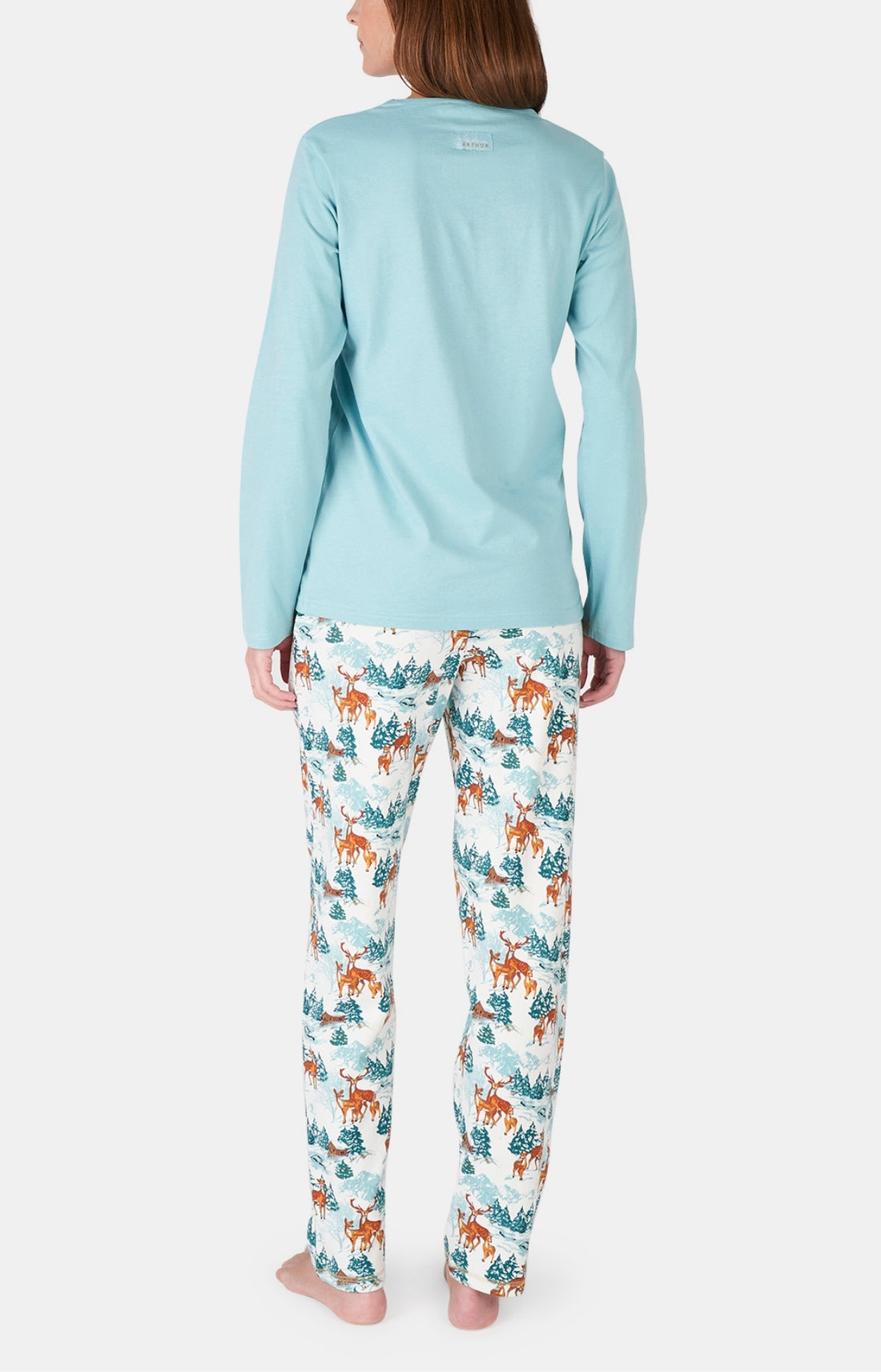 Pyjama long Femme Faon des Neiges Blanc et Ivoire 3