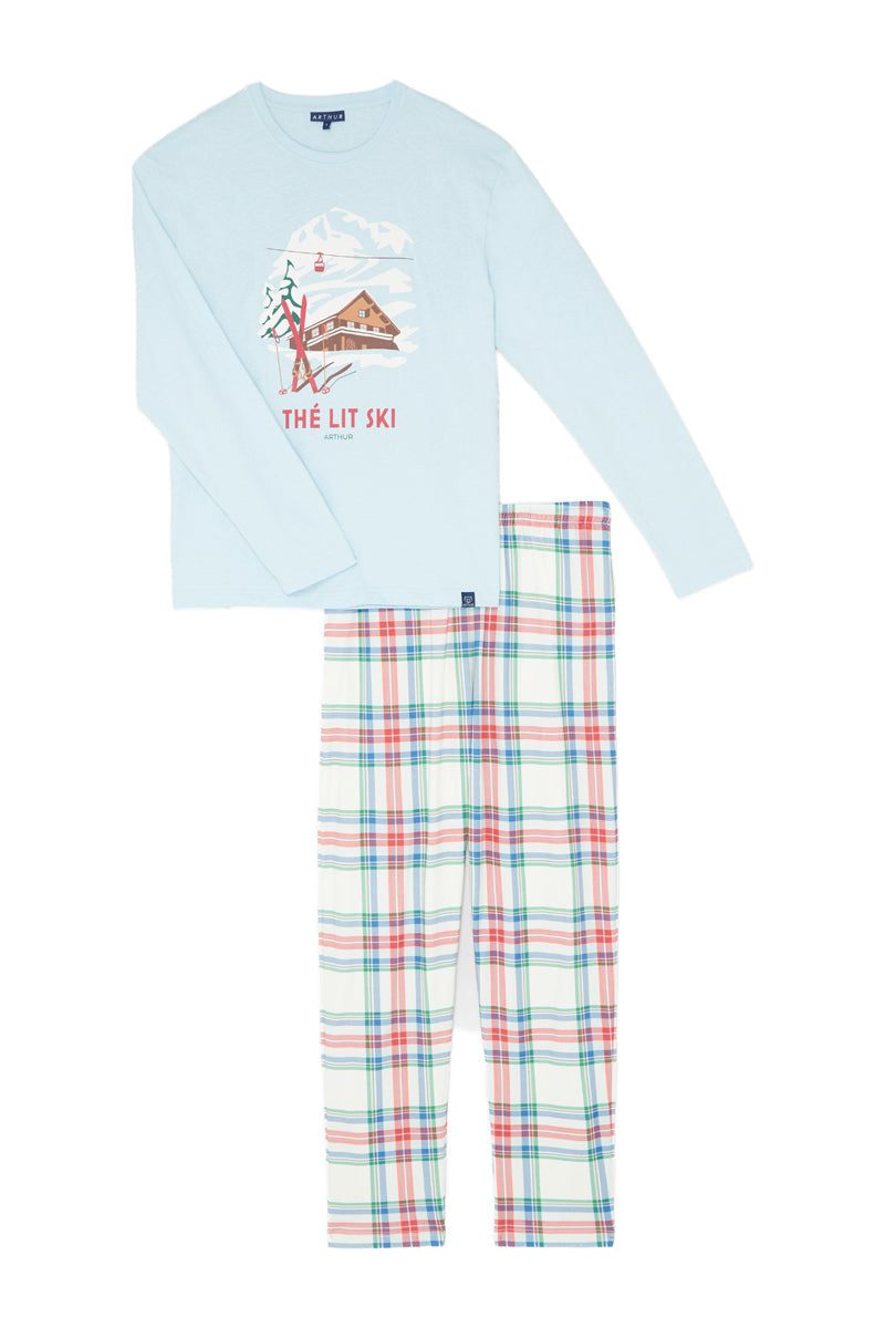 Pyjama long Femme Thé lit ski Blanc et Ivoire 3