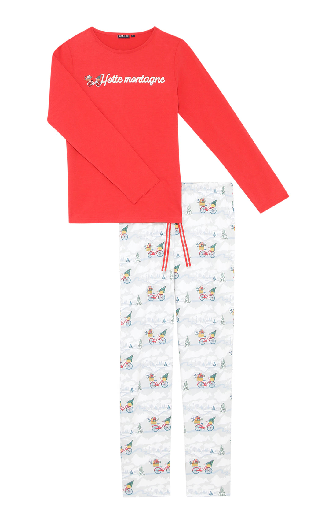 Pyjama long Femme Hotte montagne Blanc et Ivoire 3