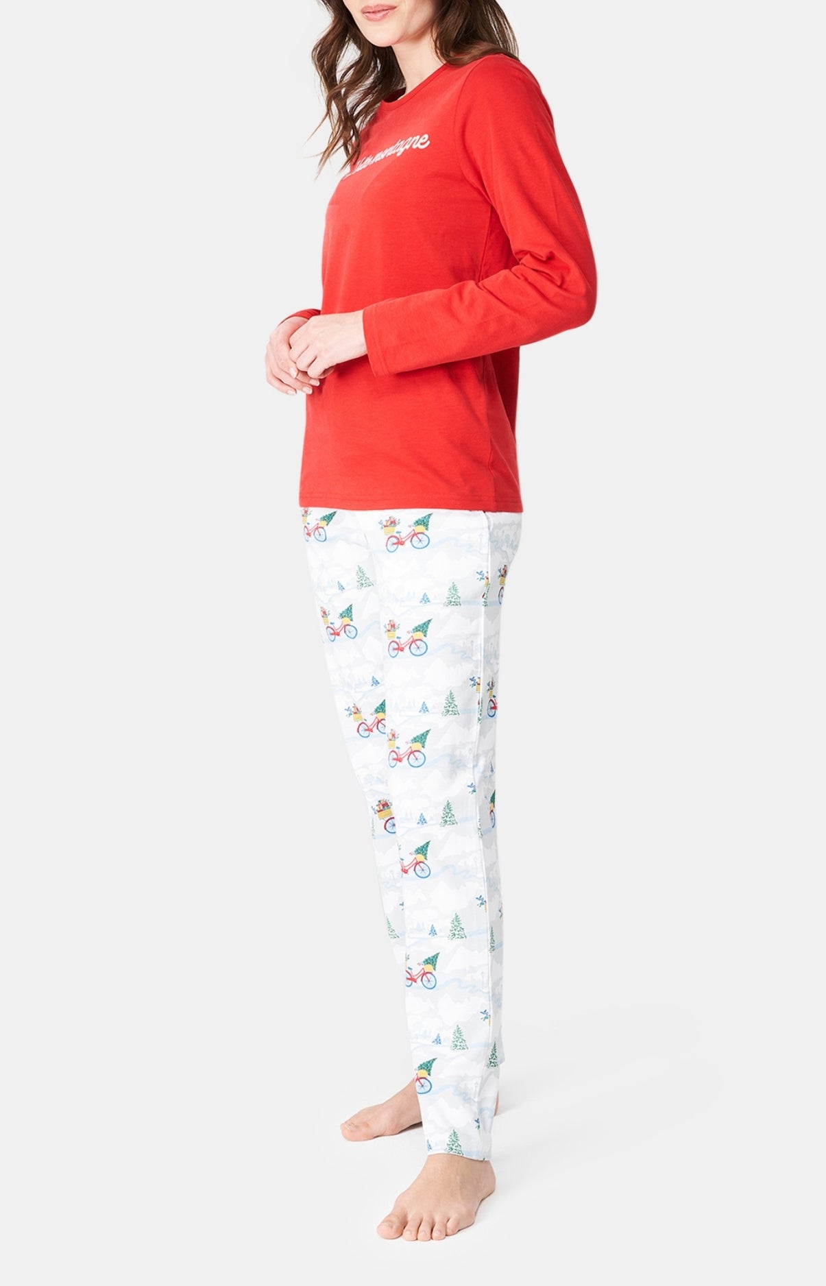 Pyjama long Femme Hotte montagne Blanc et Ivoire 4