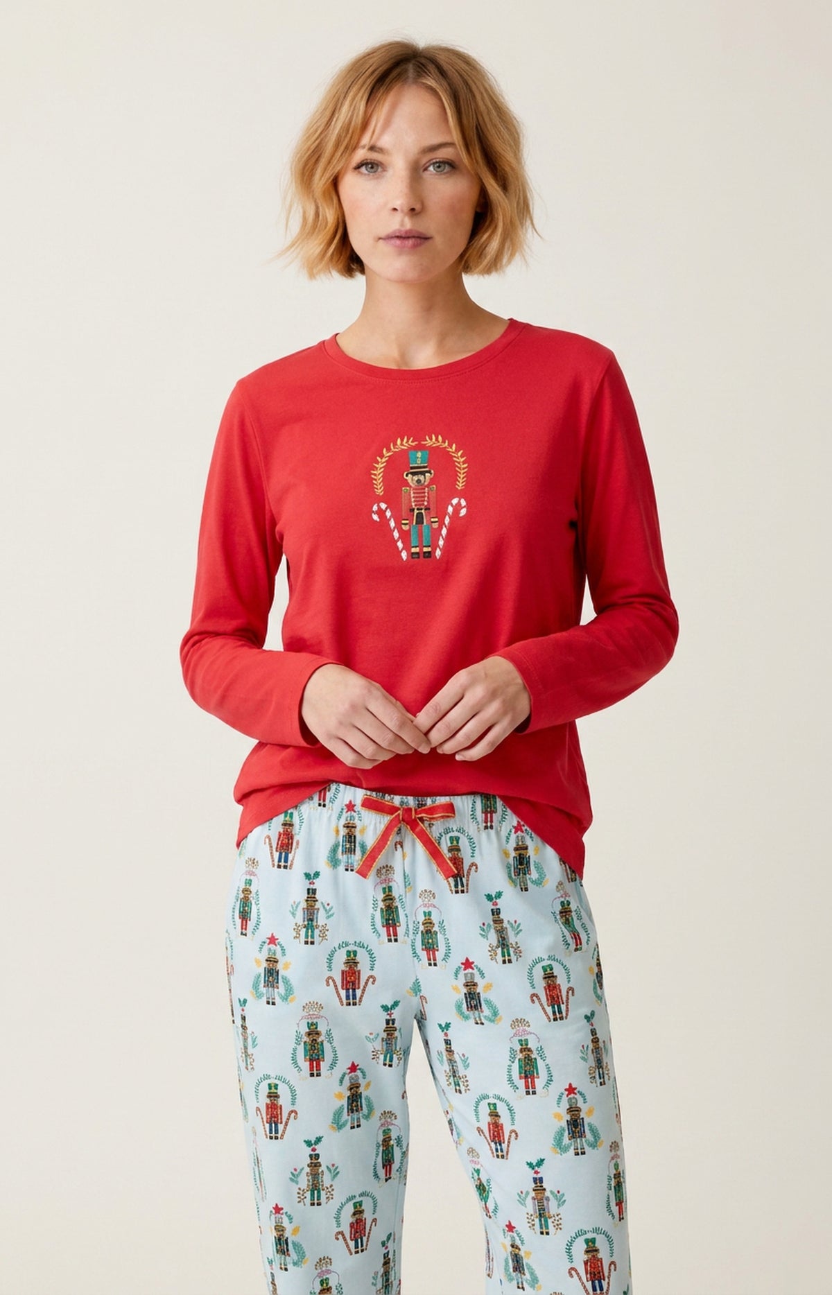 Pyjama en jersey de coton épais Femme Casse-noisette glace 4