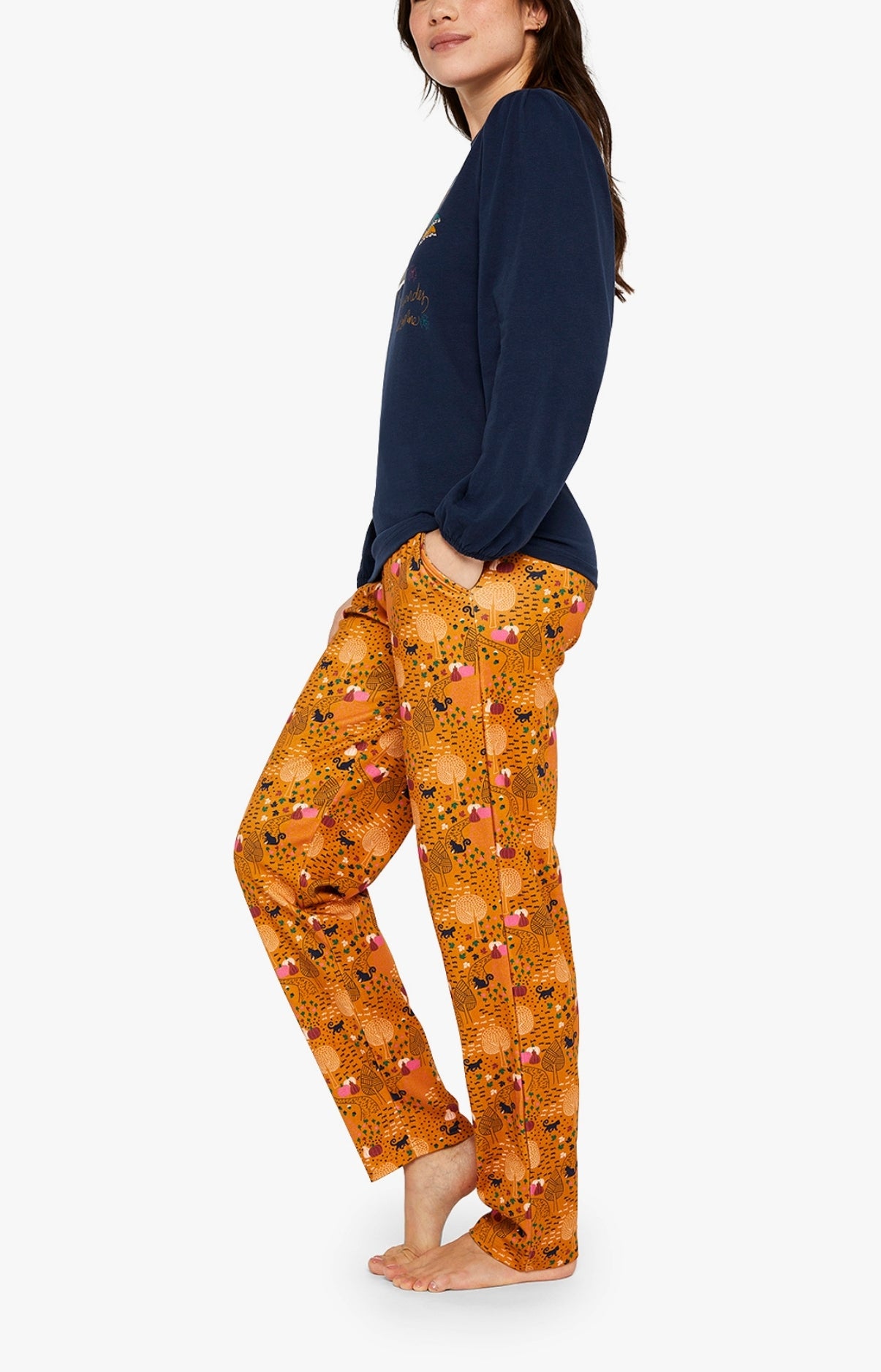 Pyjama long Femme Pumpkin Beige et Marron et Orange 4