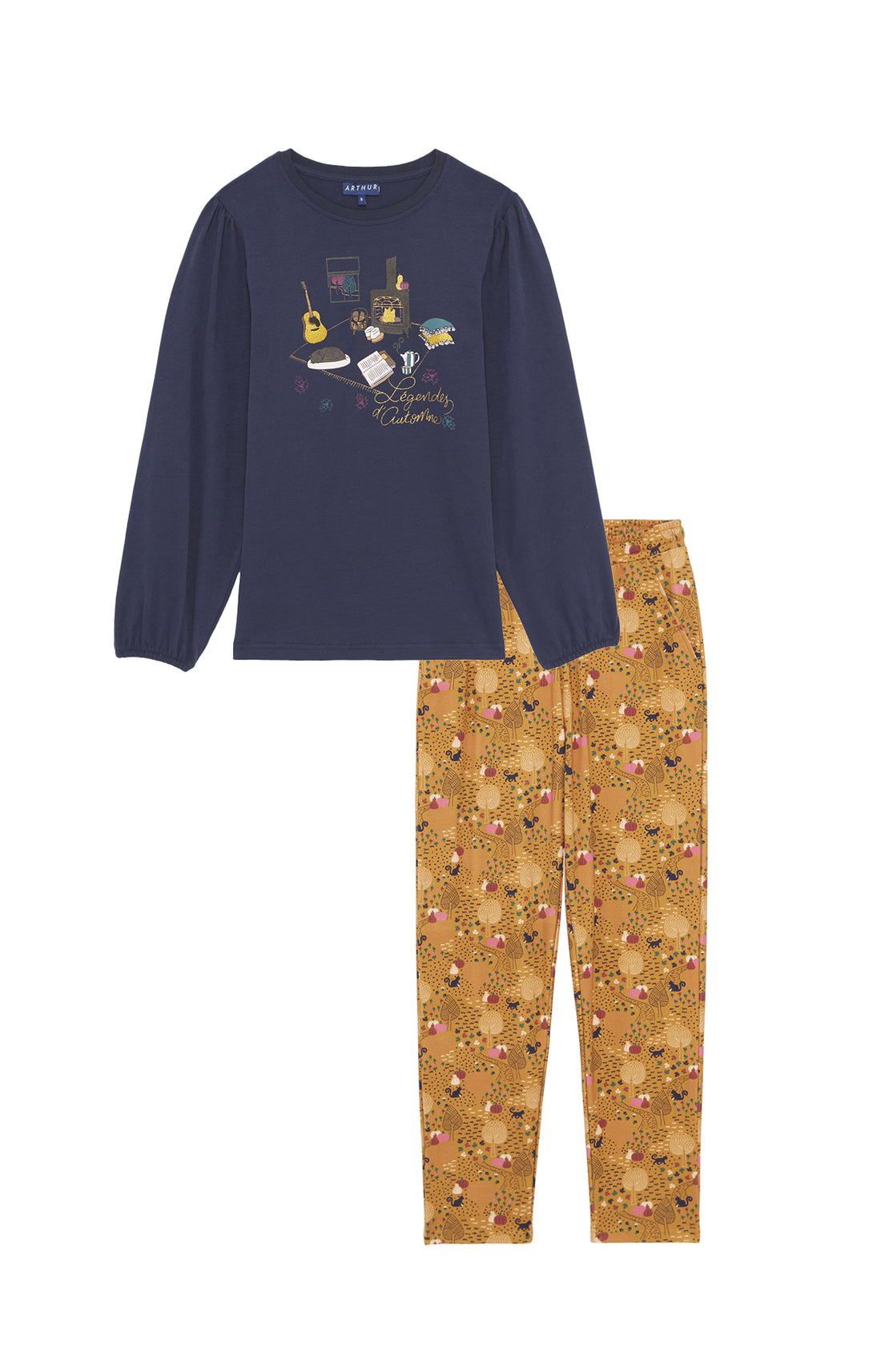 Pyjama long Femme Pumpkin Beige et Marron et Orange 3