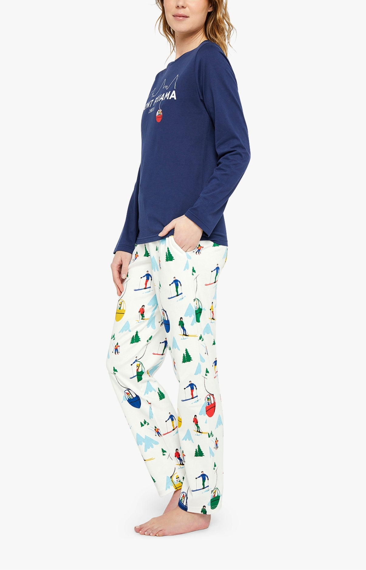 Pyjama long Femme Mont Pyjama Blanc et Ivoire 4