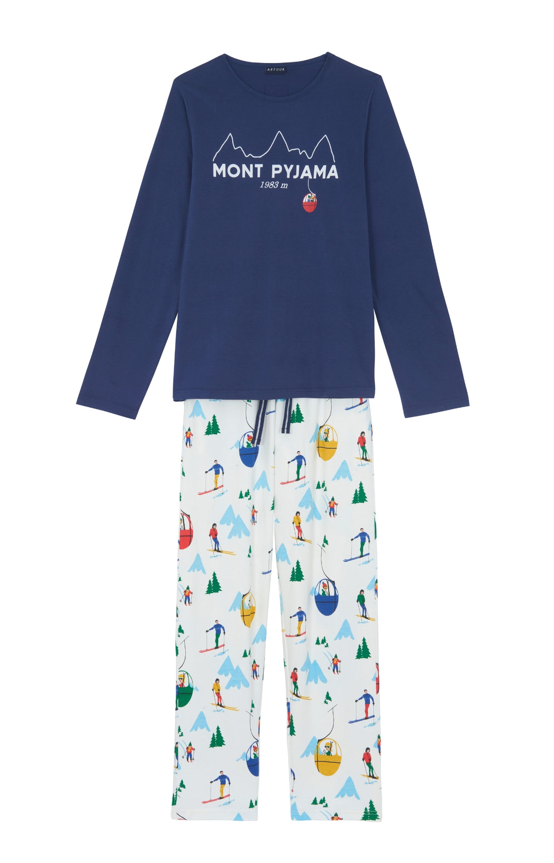 Pyjama long Femme Mont Pyjama Blanc et Ivoire 3