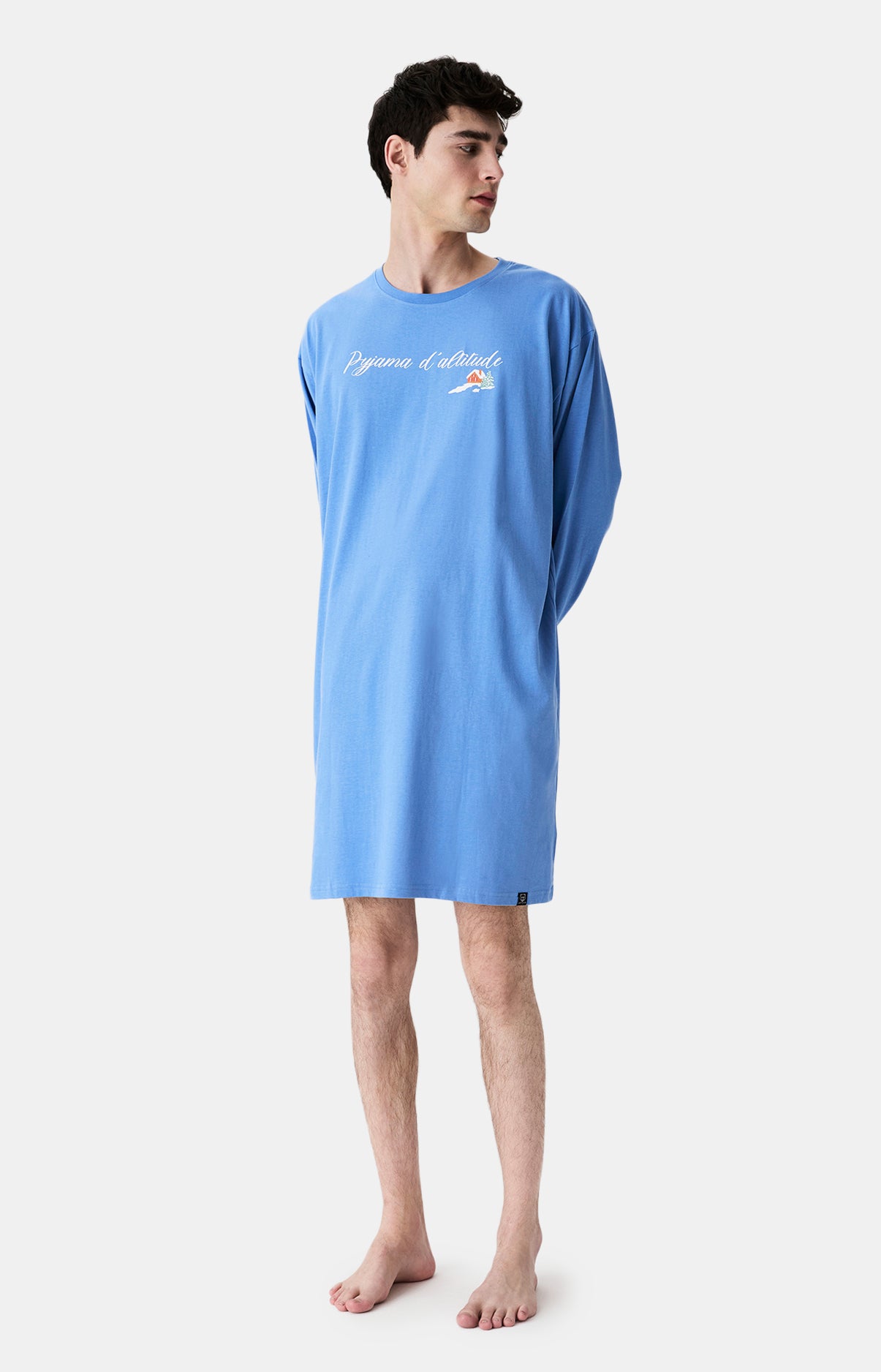 Chemises de nuit Homme Shirt Noël en altitude BLEU 4