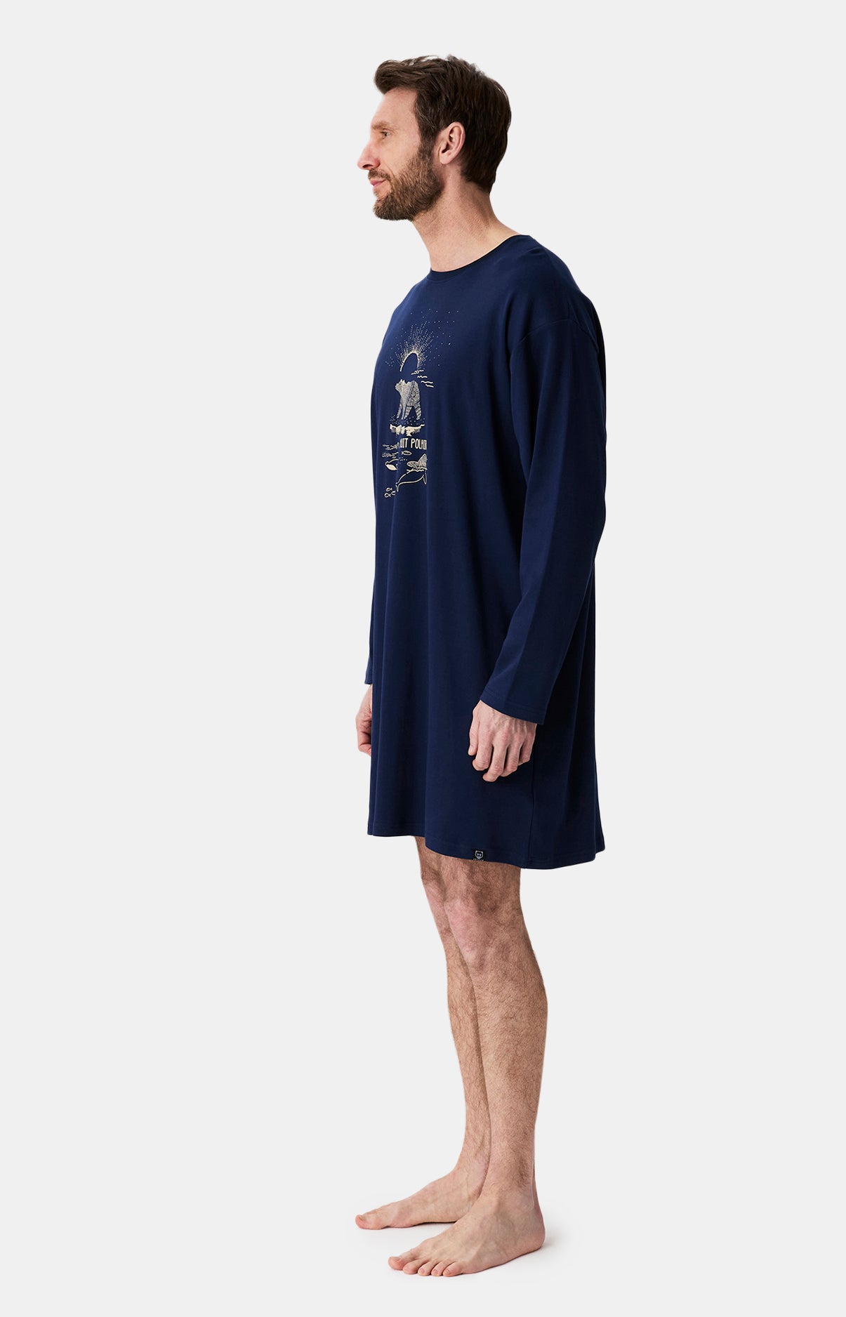 Chemises de nuit Homme Shirt Nuit Polaire MARINE 5