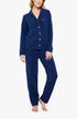 Pyjama long boutonné Femme Polaire Marine 1