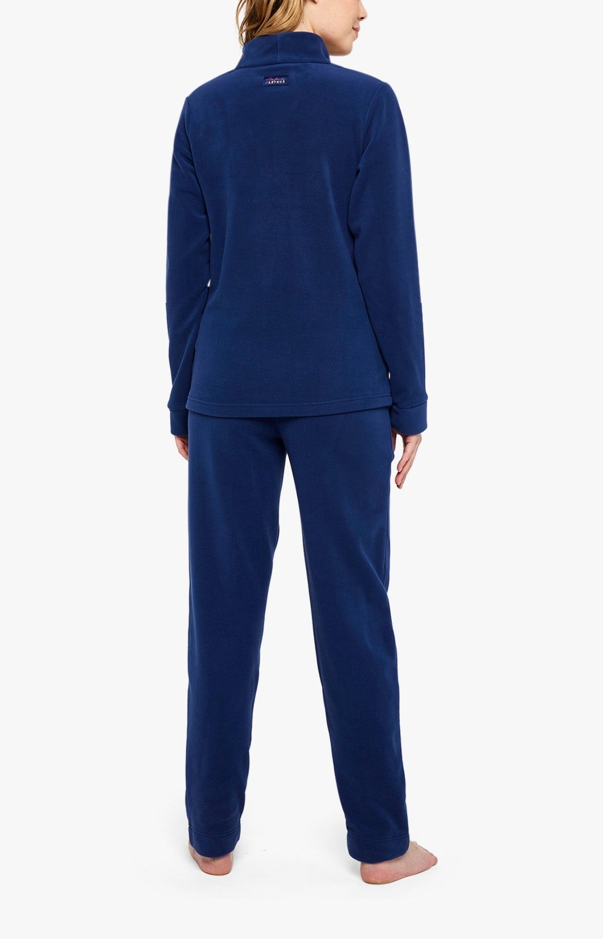 Pyjama long boutonné Femme Polaire Marine 4