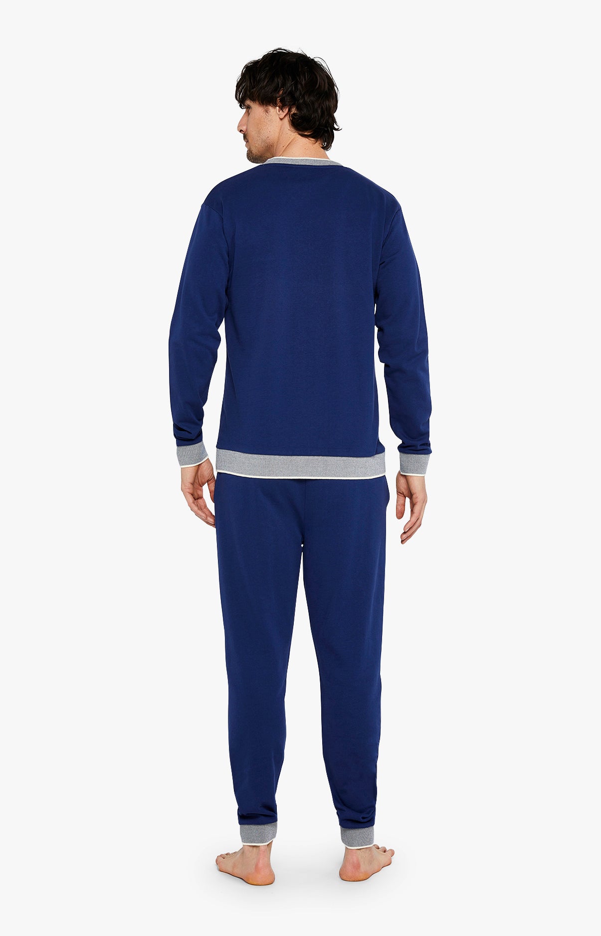 Pyjama long Homme Coton Marine 5
