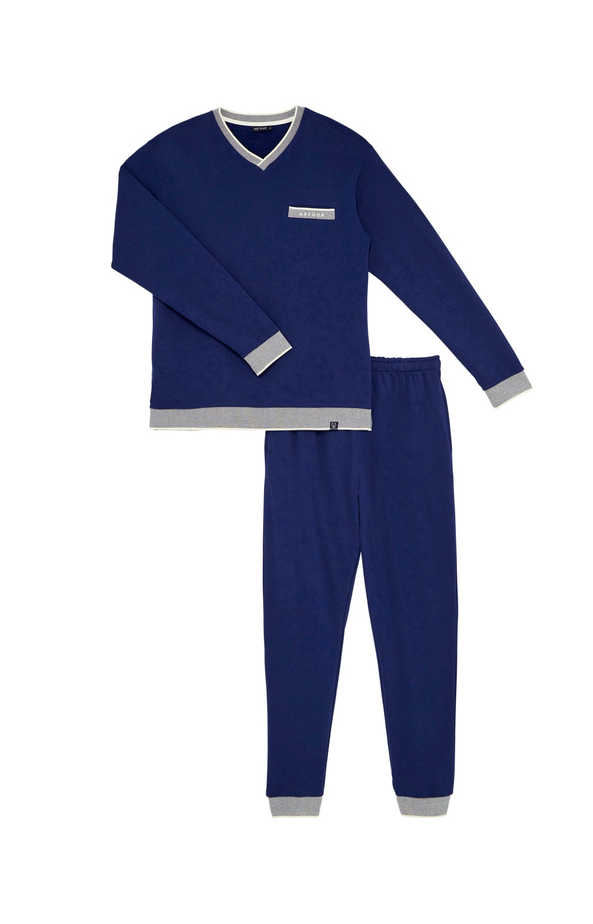 Pyjama long Homme Coton Marine 3