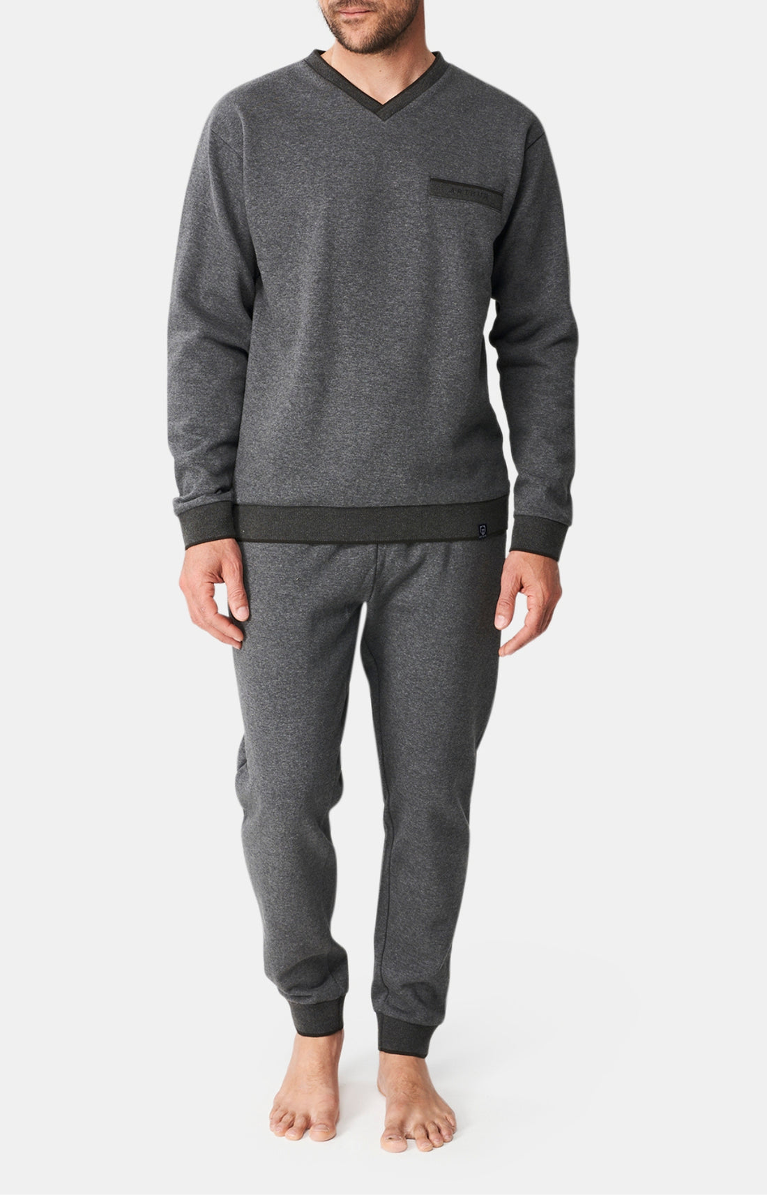 Pyjama long Femme Coton Gris 1