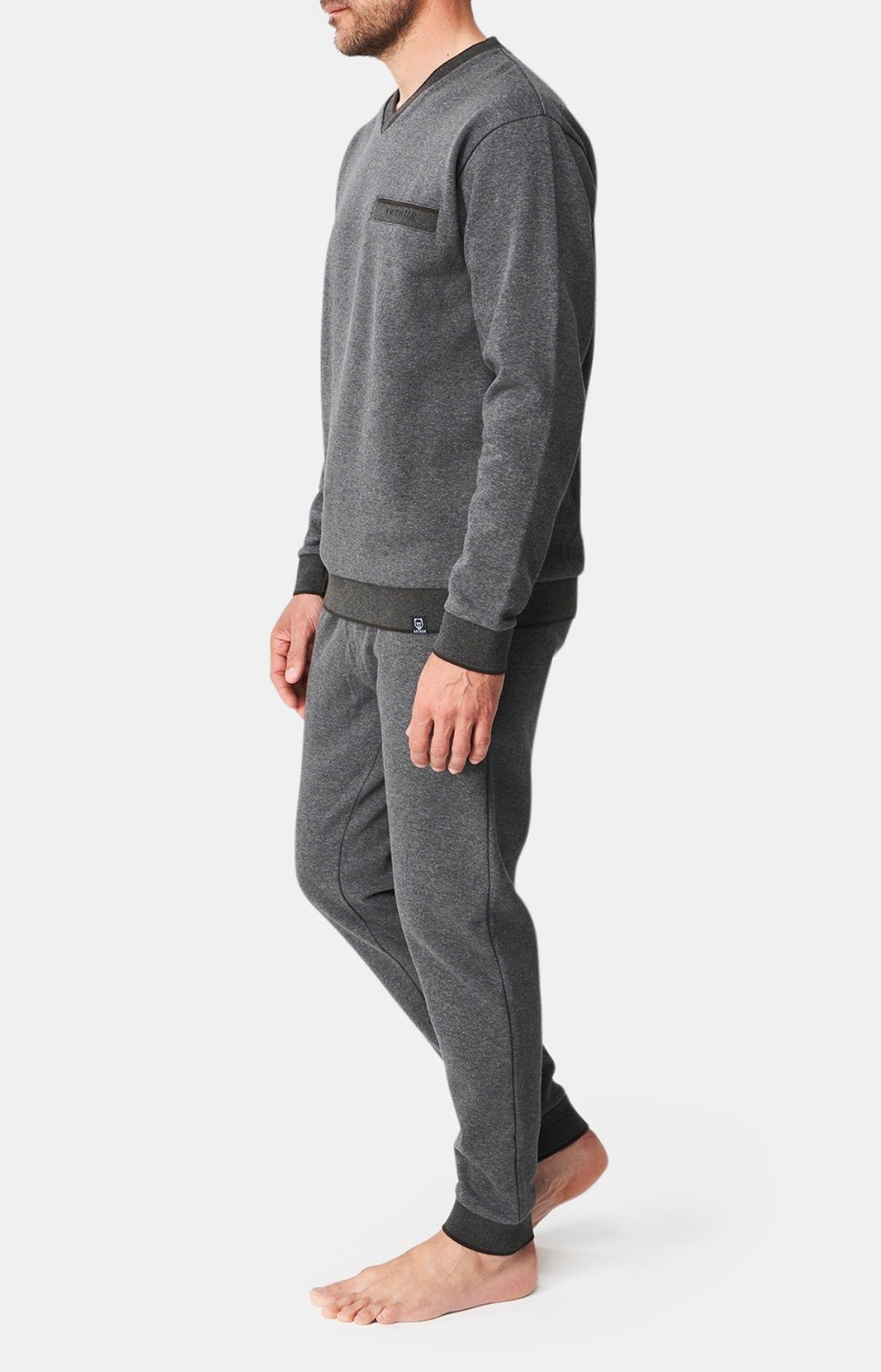 Pyjama long Femme Coton Gris 4